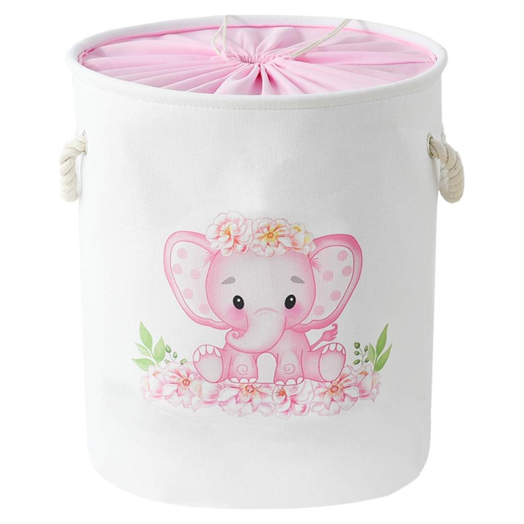 Cesta de Ropa Sucia INough Elefante Rosa 44L Plegable