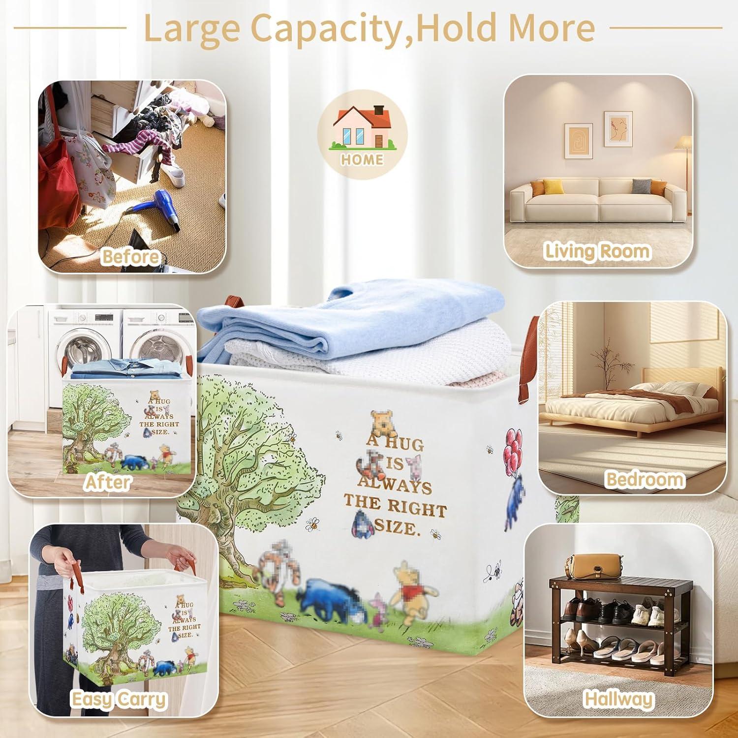 Cesta de Almacenamiento Plegable X-SIGA Oso Blanco 40x30cm