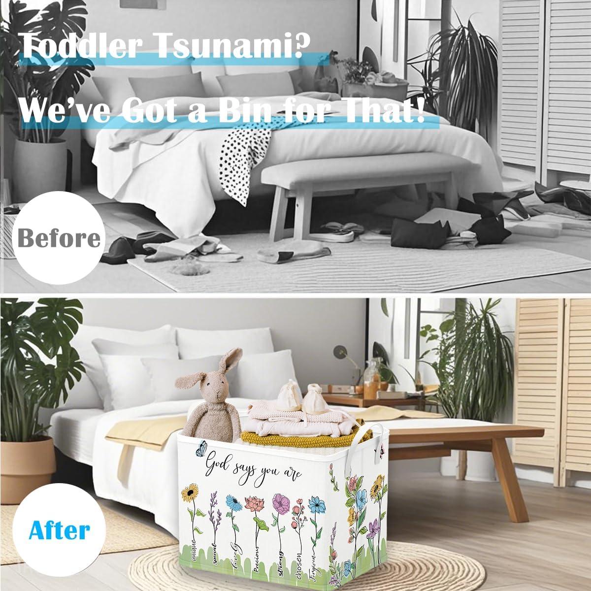 Canasta de Almacenamiento Runtoo para Bebés 36L Plegable