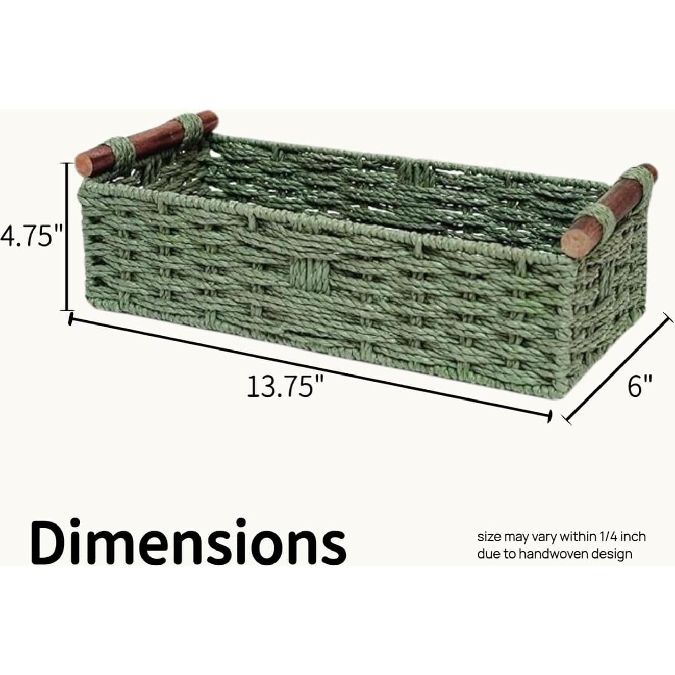 Cesta de Almacenamiento Verde Rattanzenith 35.56x15.24 cm