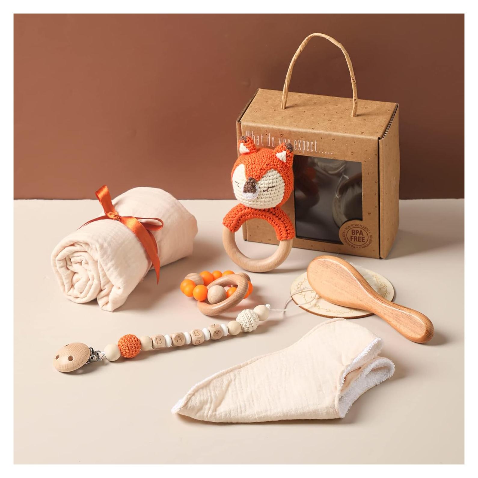 Juego de Regalo para Bebé Recién Nacido 7 Piezas Zorro