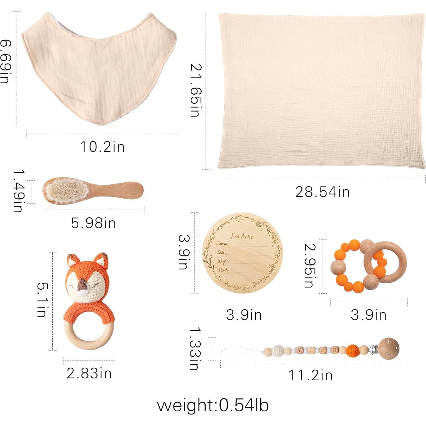 Juego de Regalo para Bebé Recién Nacido 7 Piezas Zorro