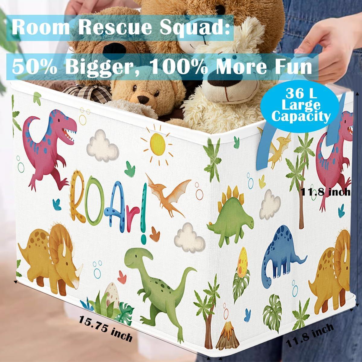 Cesta de Bebé Dinosaurio Runtoo 36L Plegable Multicolor