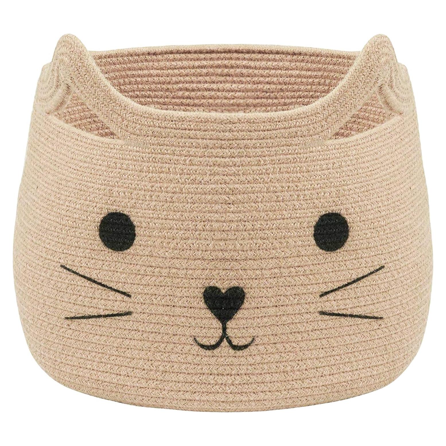 Cesta de Almacenamiento Grande VK VK·LIVING Gato Yute 15L