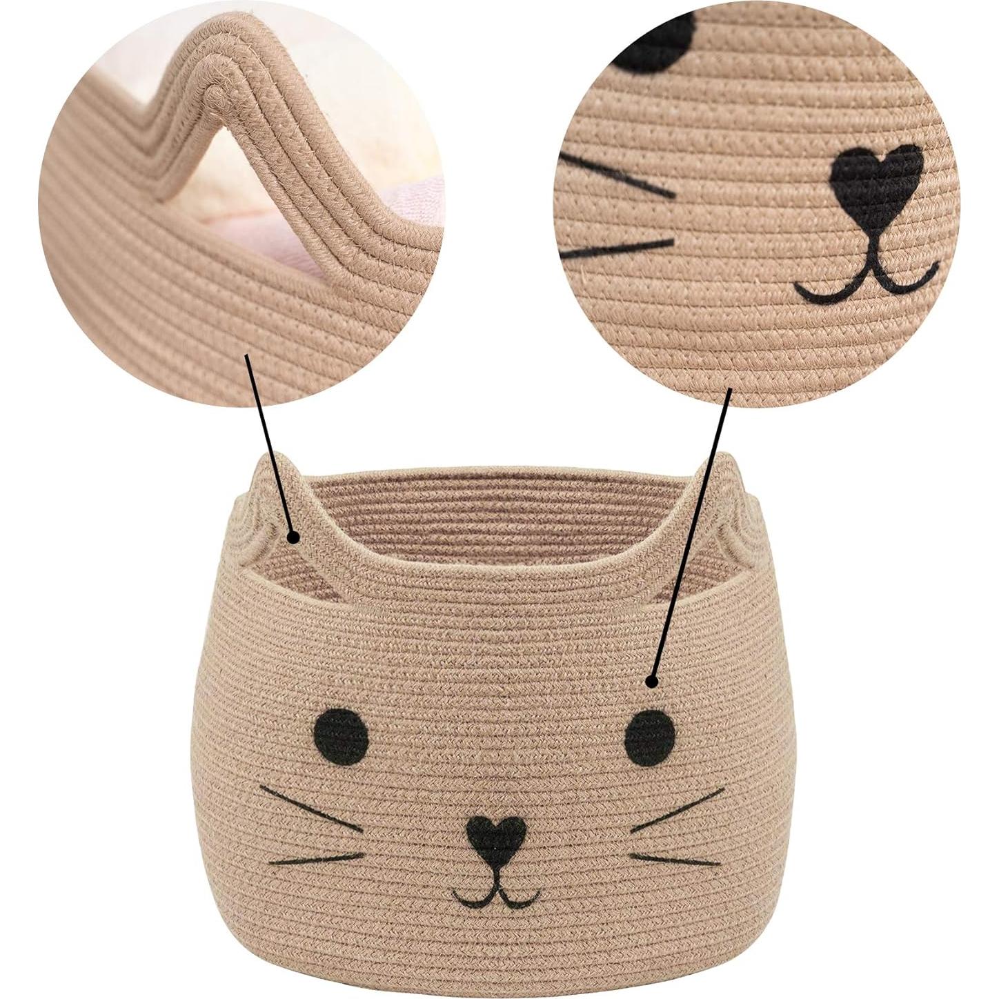 Cesta de Almacenamiento Grande VK VK·LIVING Gato Yute 15L