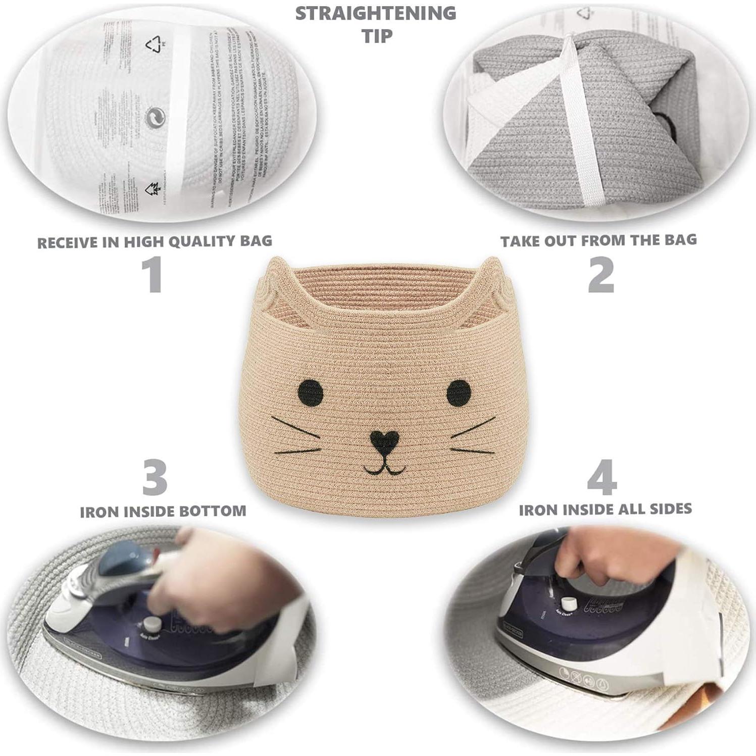 Cesta de Almacenamiento Grande VK VK·LIVING Gato Yute 15L