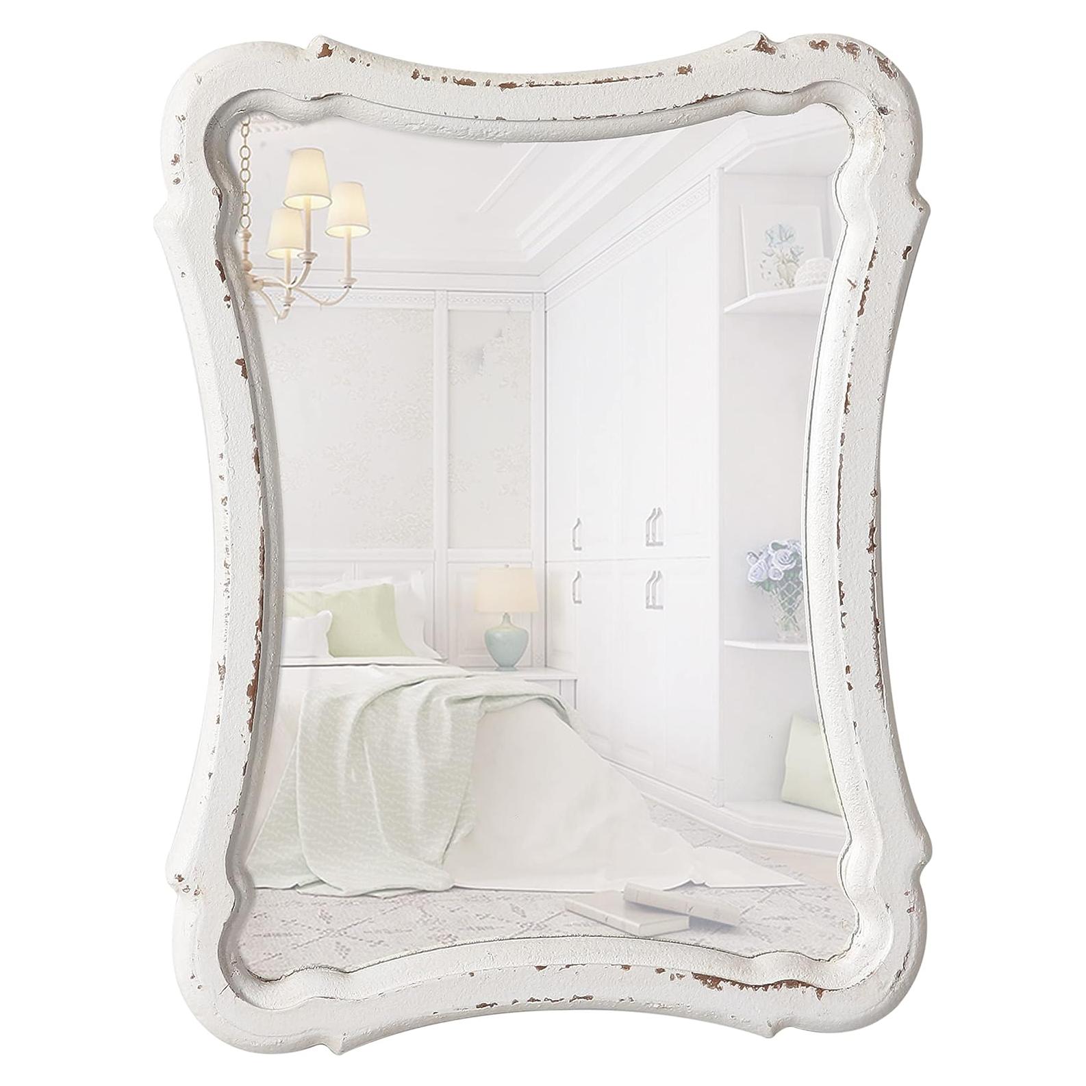 Espejo de Pared Vintage Sintosin 30x23 cm Blanco Rústico