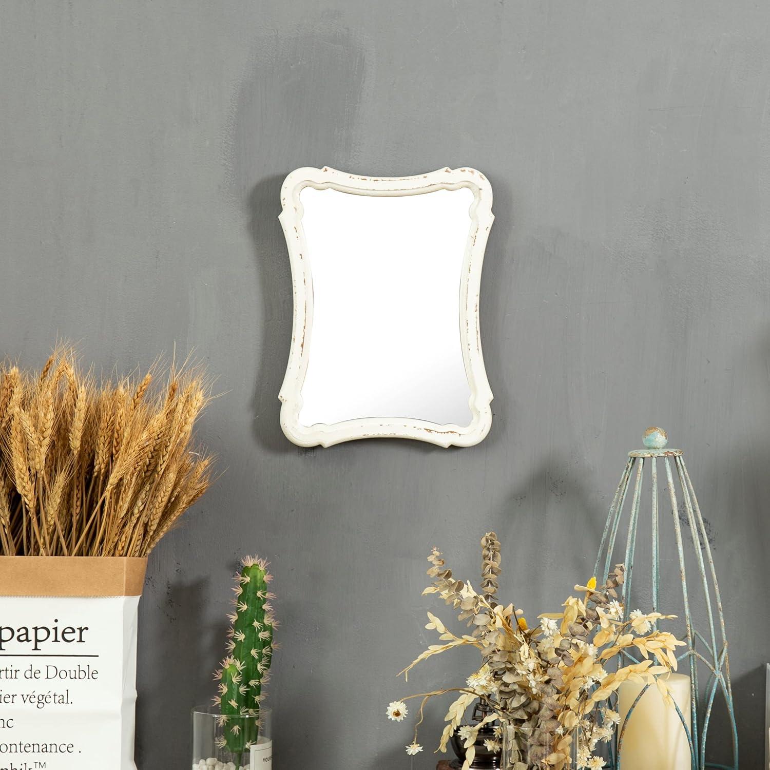 Espejo de Pared Vintage Sintosin 30x23 cm Blanco Rústico