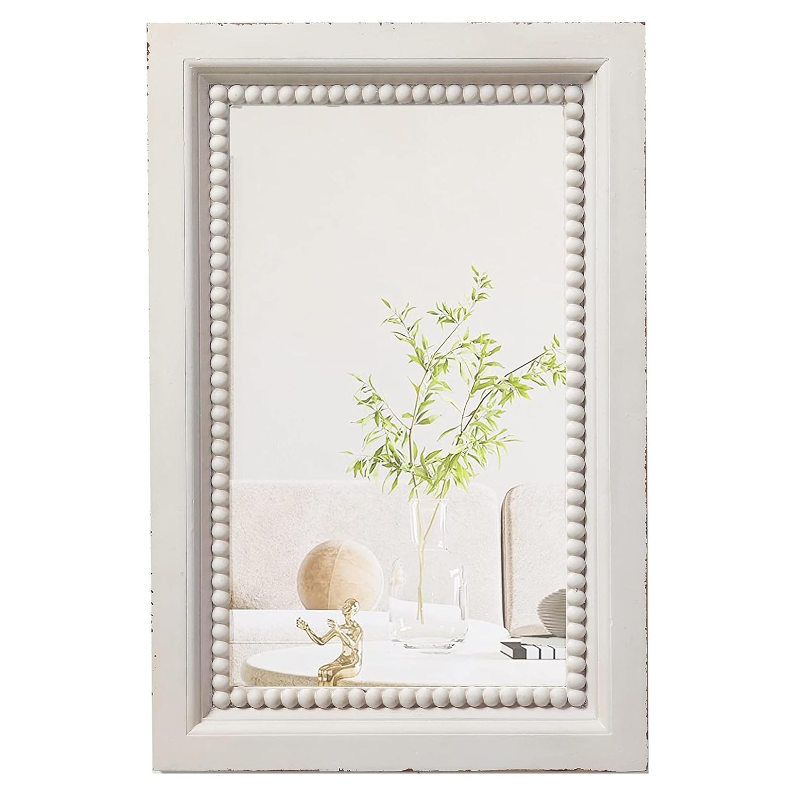 Espejo de Pared Rectangular Sintosin Blanco 60x40 cm Rústico