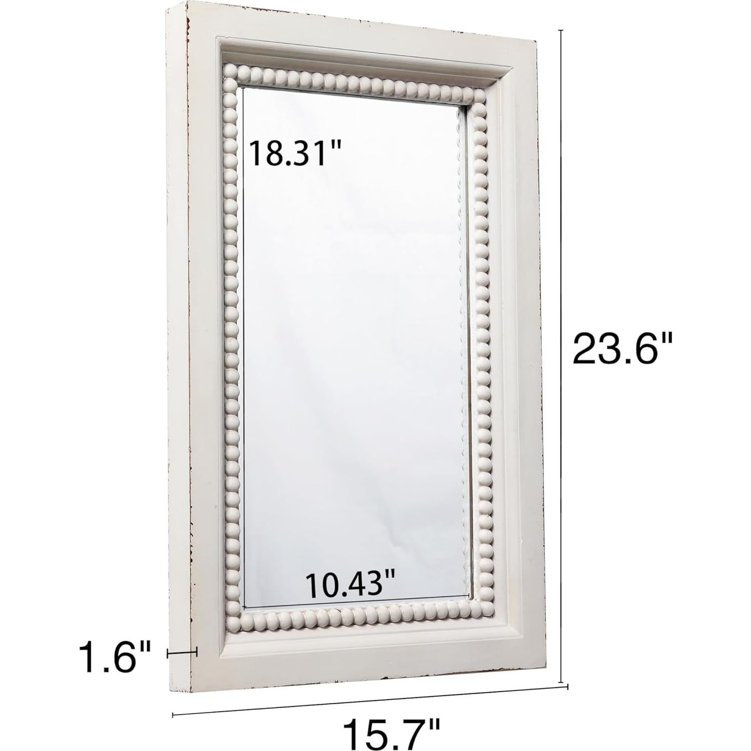 Espejo de Pared Rectangular Sintosin Blanco 60x40 cm Rústico