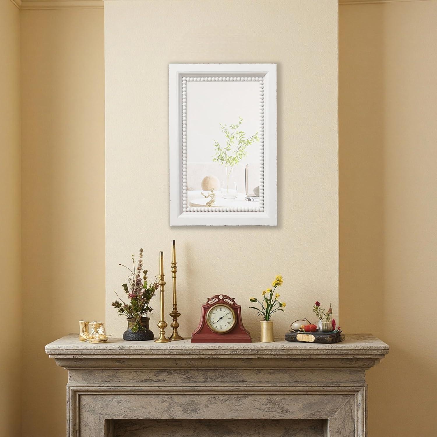 Espejo de Pared Rectangular Sintosin Blanco 60x40 cm Rústico