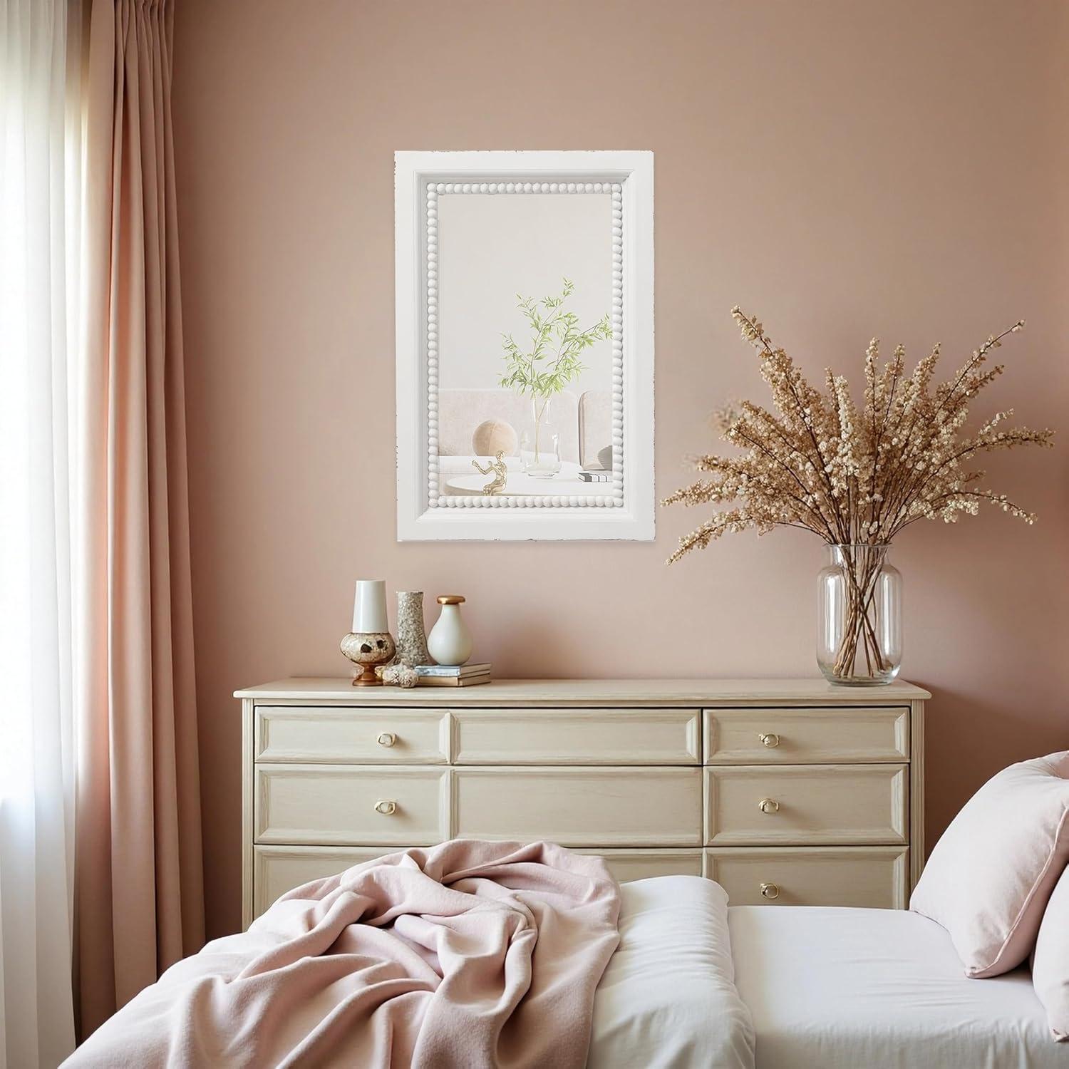 Espejo de Pared Rectangular Sintosin Blanco 60x40 cm Rústico