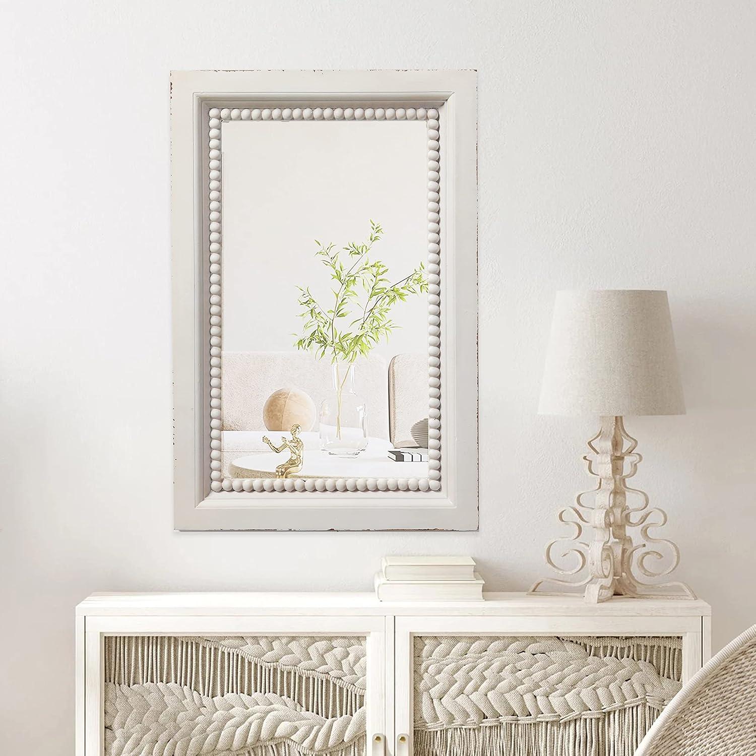 Espejo de Pared Rectangular Sintosin Blanco 60x40 cm Rústico