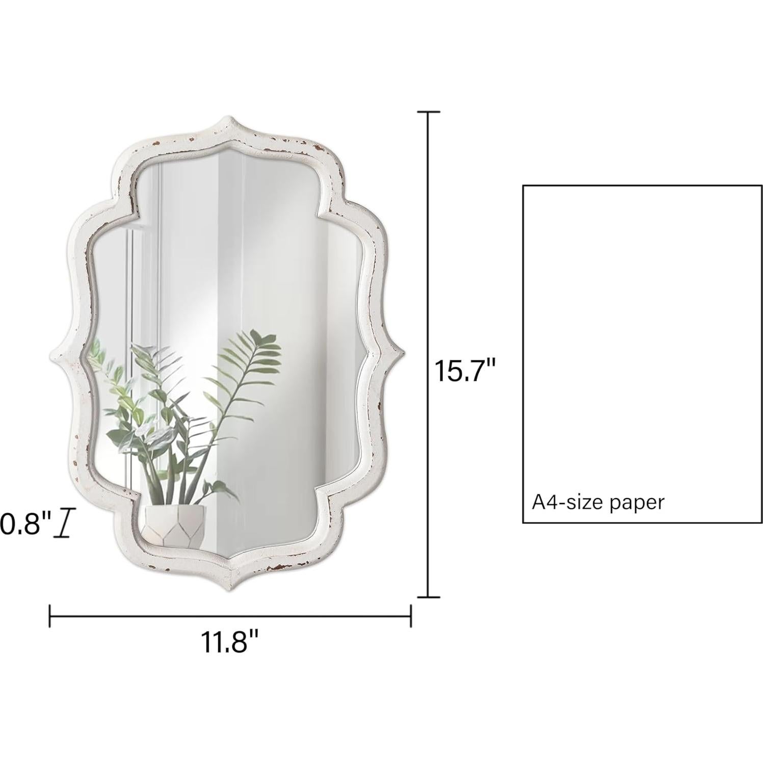 Espejo de Pared Vintage Sintosin 40.64x30.48 cm Rústico