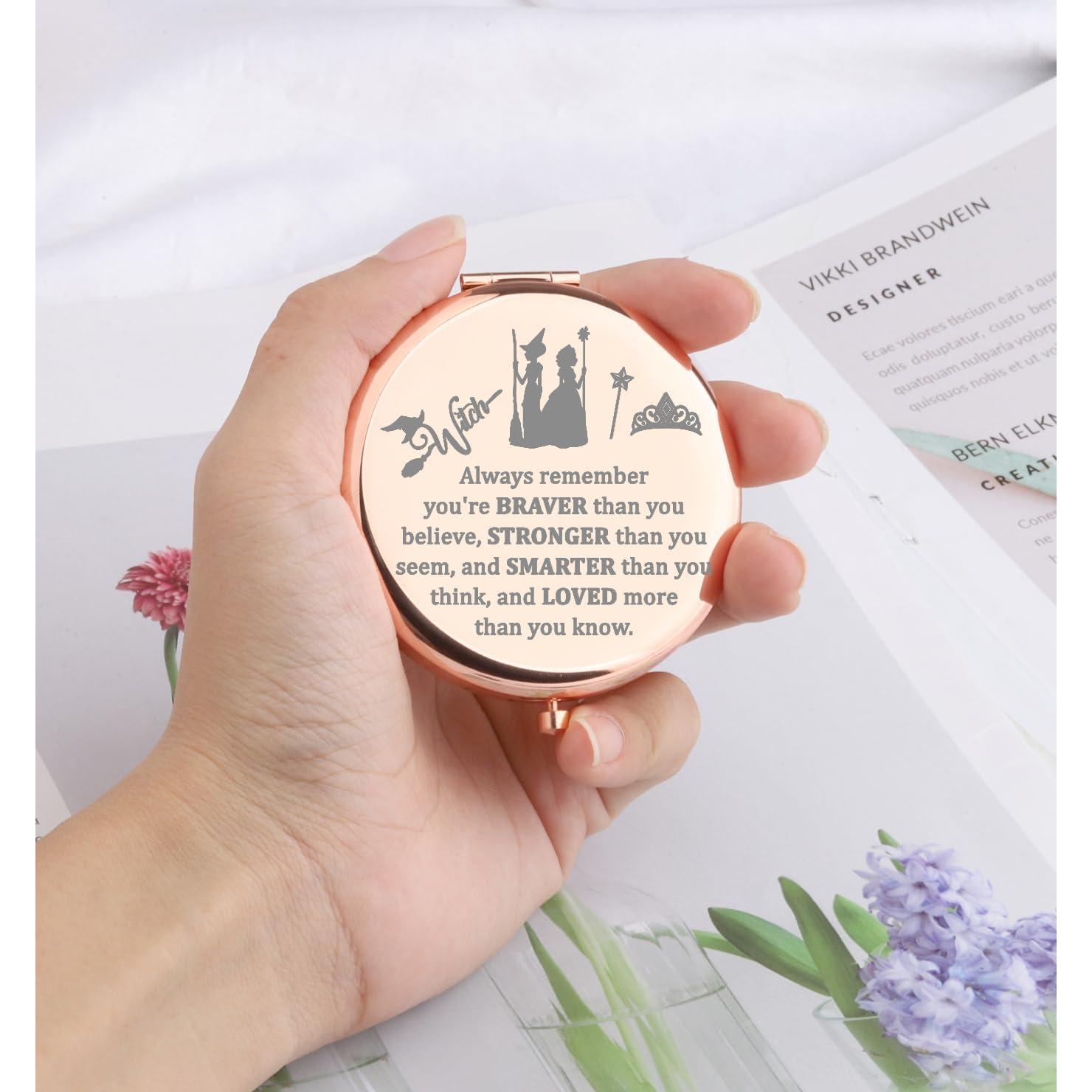 Espejo de Maquillaje WSNANG Oro Rosa Compacto Doble Cara