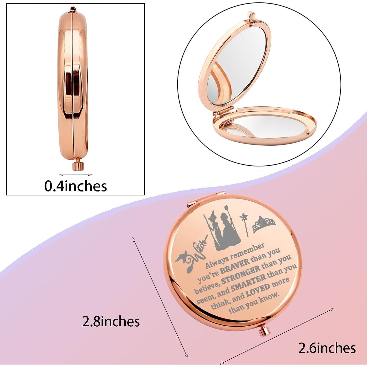 Espejo de Maquillaje WSNANG Oro Rosa Compacto Doble Cara