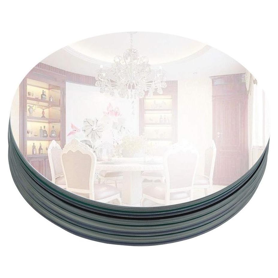 Bandejas de Espejo Redondas Murrey Home 12 Piezas 30.48 cm