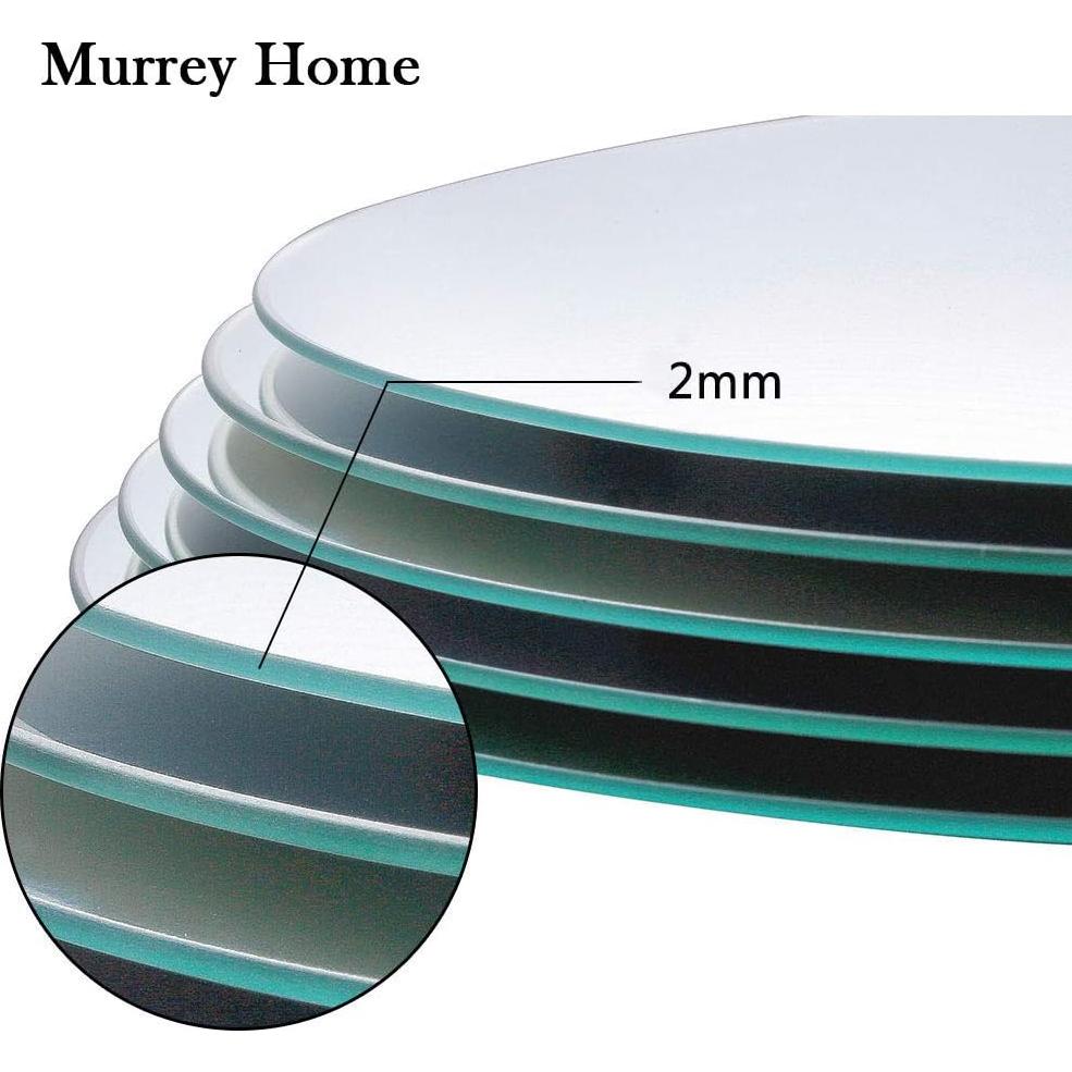 Bandejas de Espejo Redondas Murrey Home 12 Piezas 30.48 cm