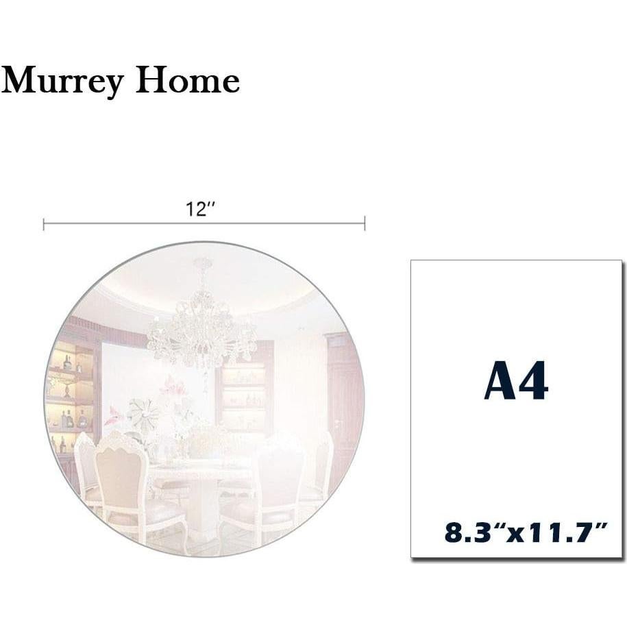 Bandejas de Espejo Redondas Murrey Home 12 Piezas 30.48 cm