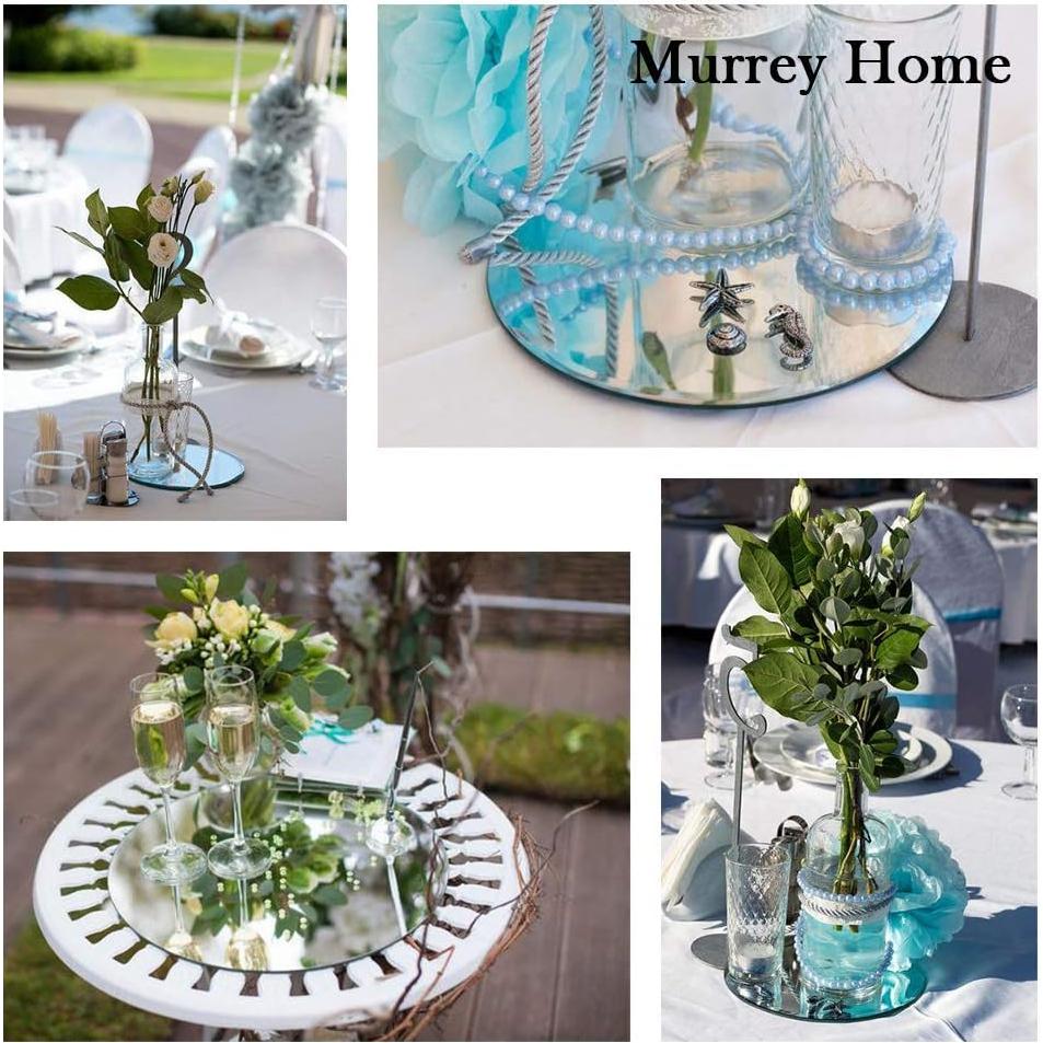 Bandejas de Espejo Redondas Murrey Home 12 Piezas 30.48 cm