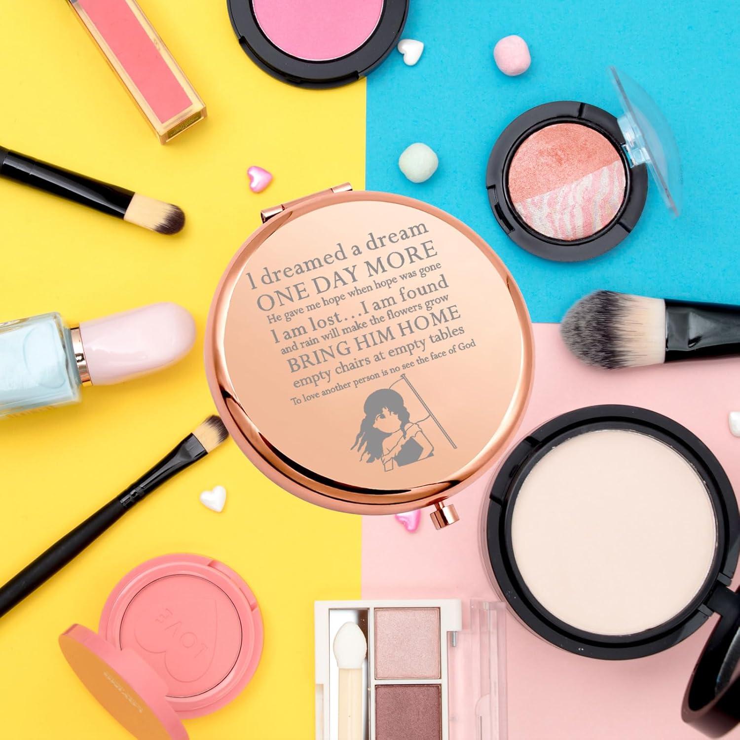 Espejo de Maquillaje Compacto WSNANG Oro Rosa Musical 7.1cm