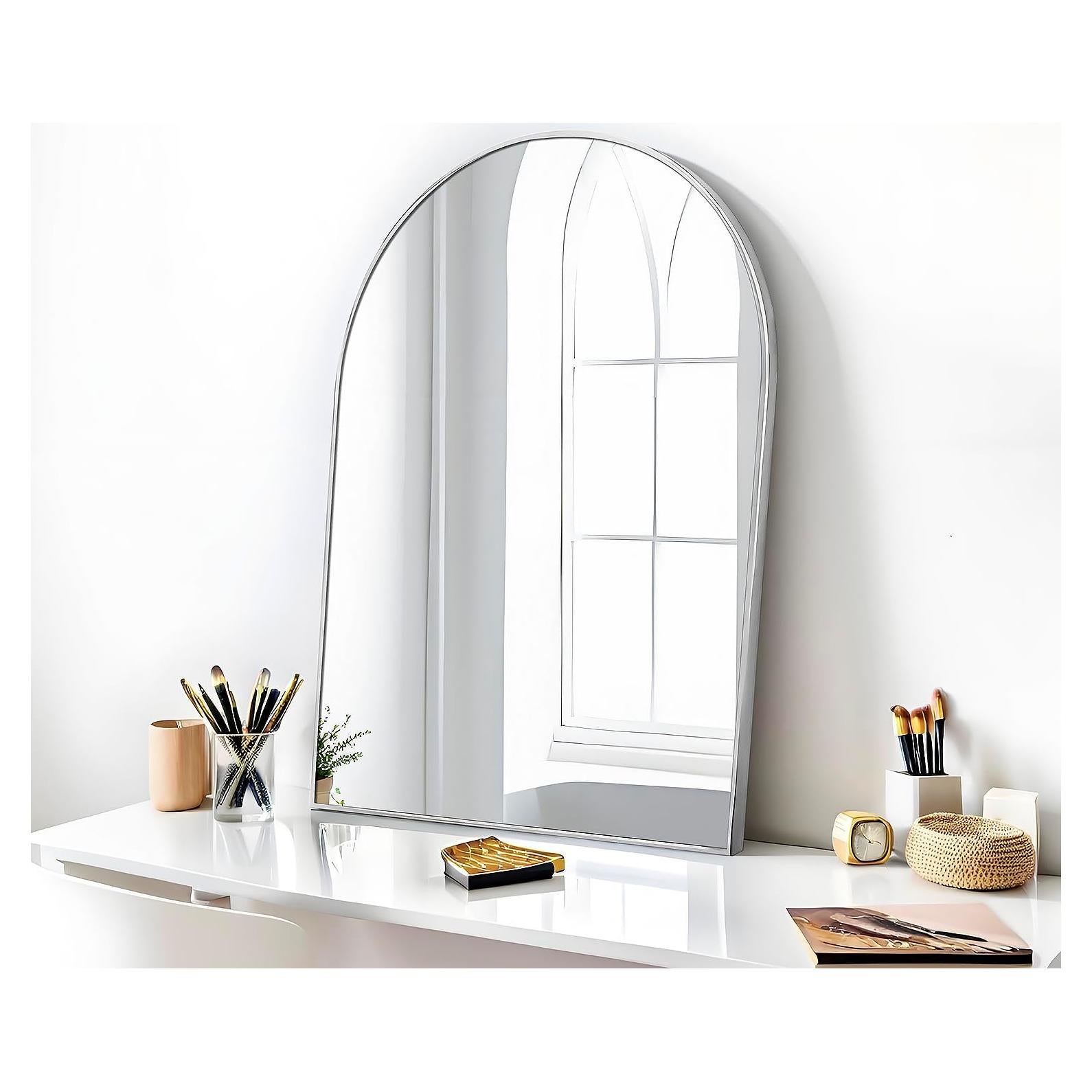 Espejo Arco Moderno SCWF-GZ 61x41 cm Plata Montado en Pared