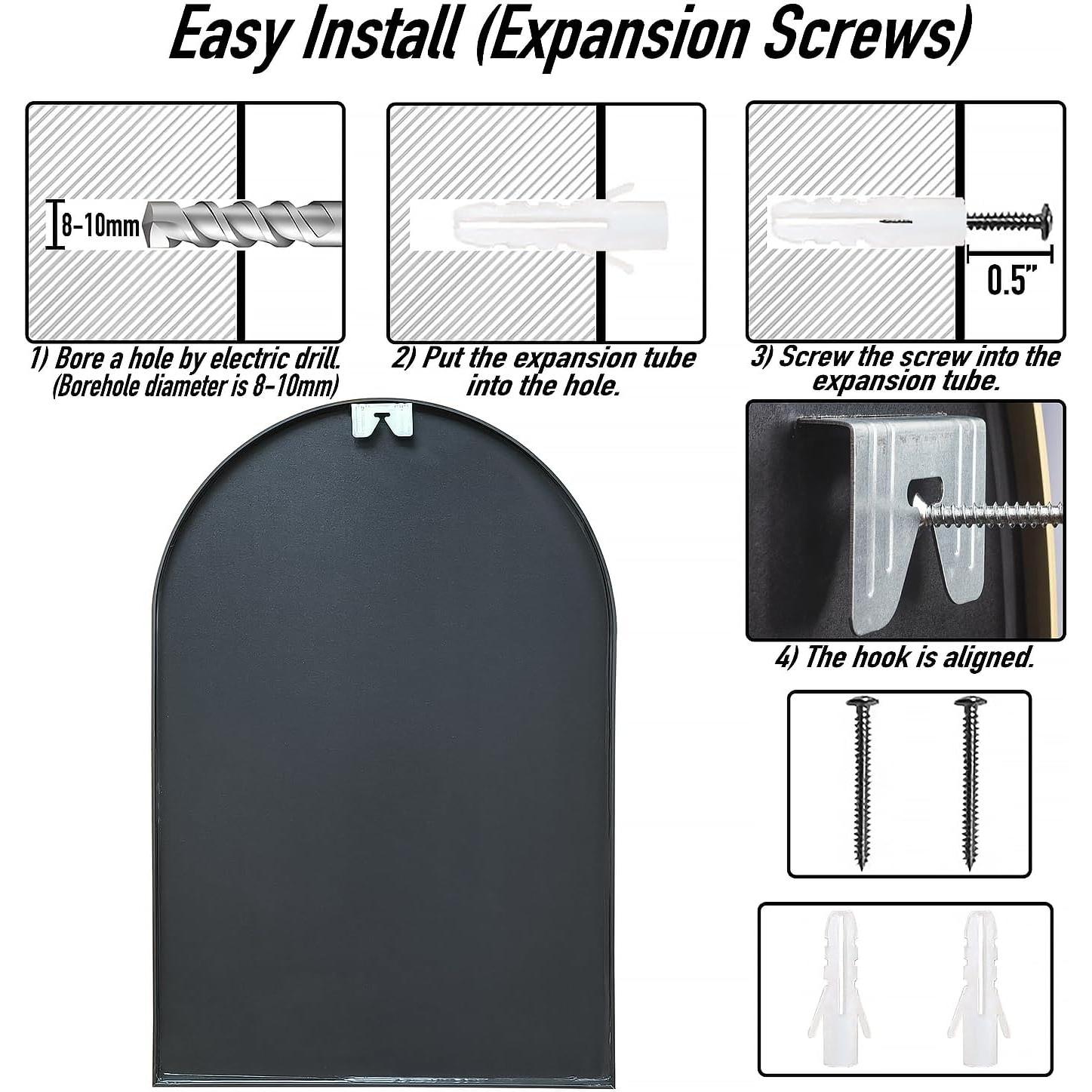 Espejo Arco Moderno SCWF-GZ 61x41 cm Plata Montado en Pared