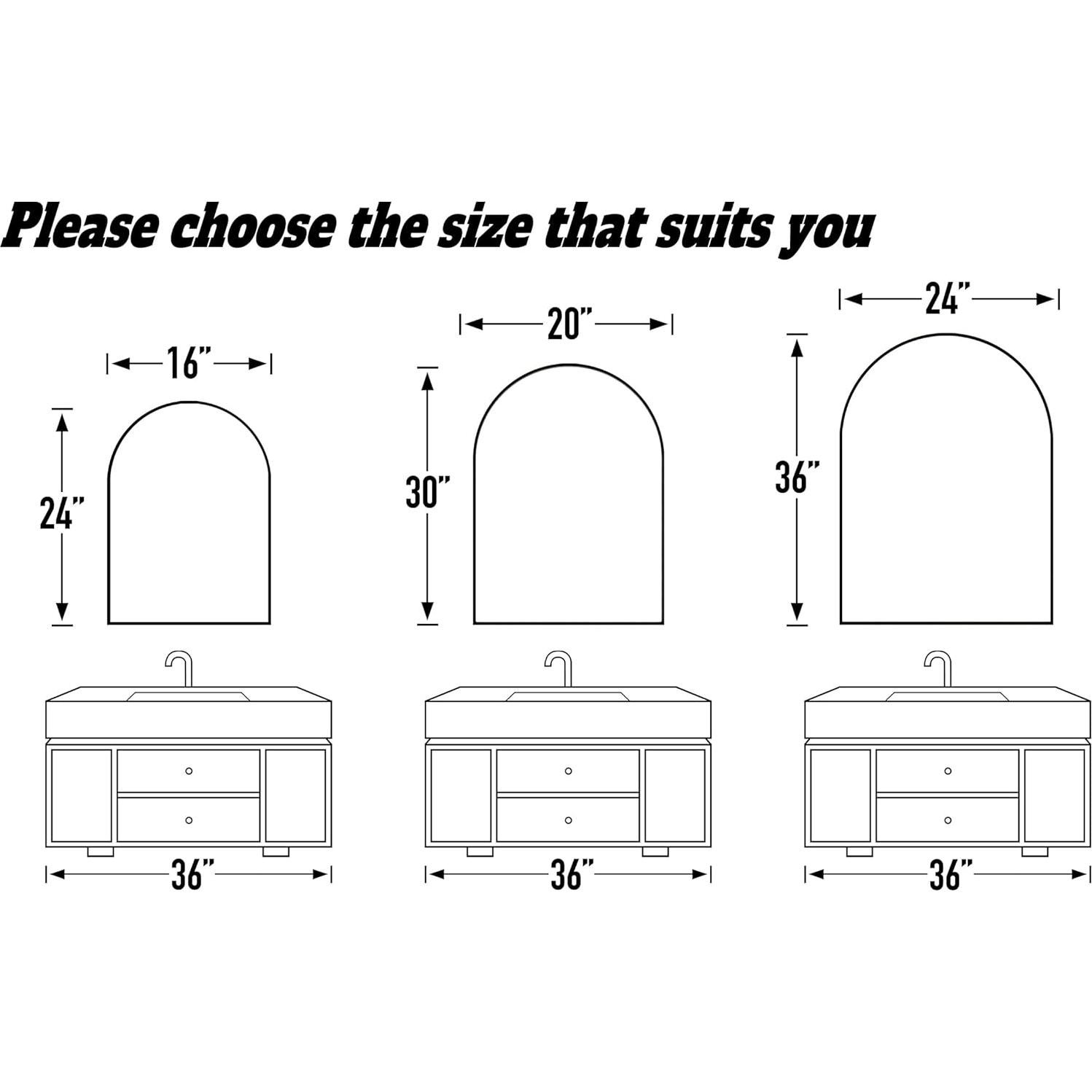 Espejo Arco Moderno SCWF-GZ 61x41 cm Plata Montado en Pared