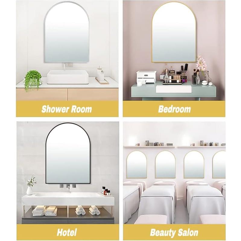 Espejo Arco Moderno SCWF-GZ 61x41 cm Plata Montado en Pared