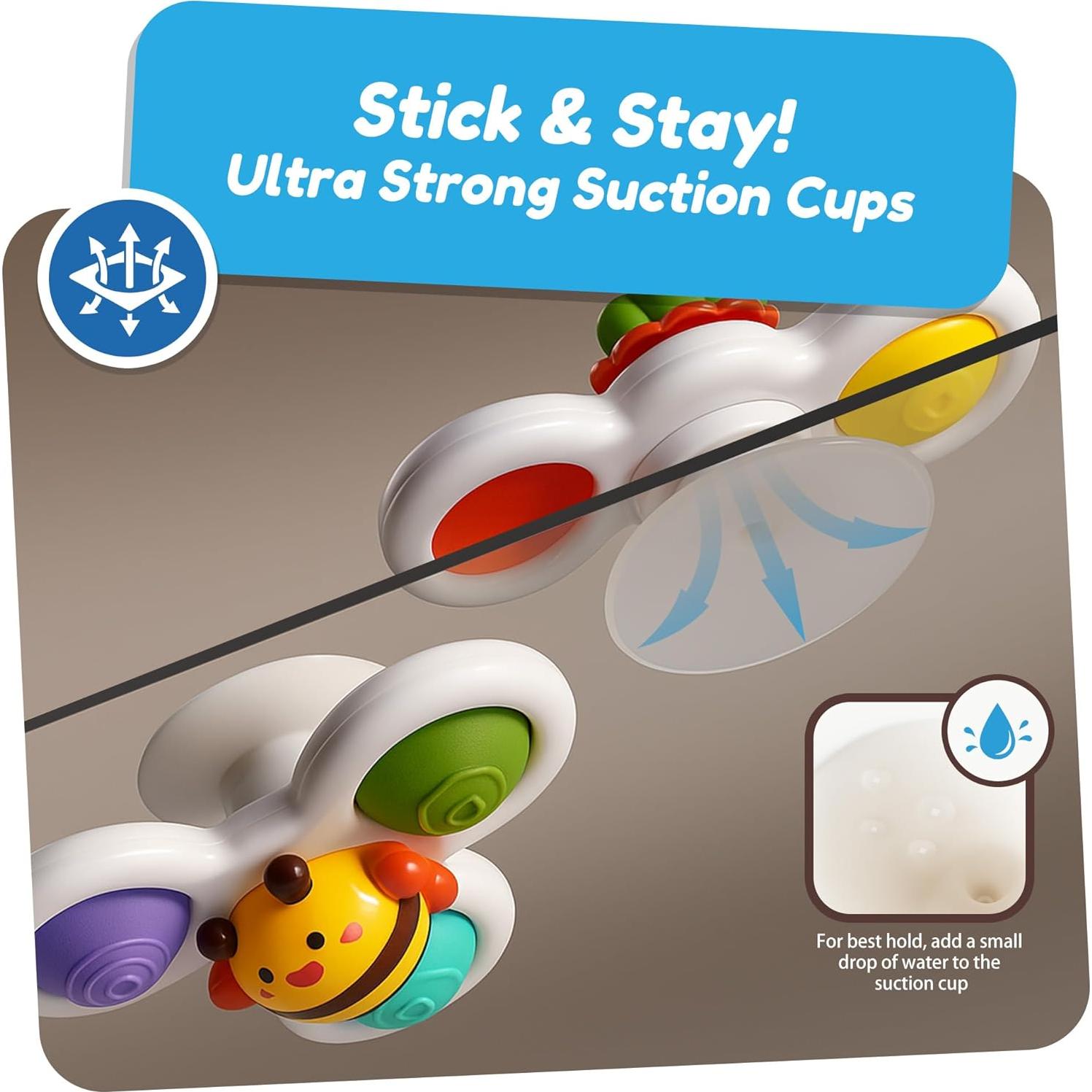 Juguetes de baño sensorial ROHSCE con ventosa giratoria 3 piezas