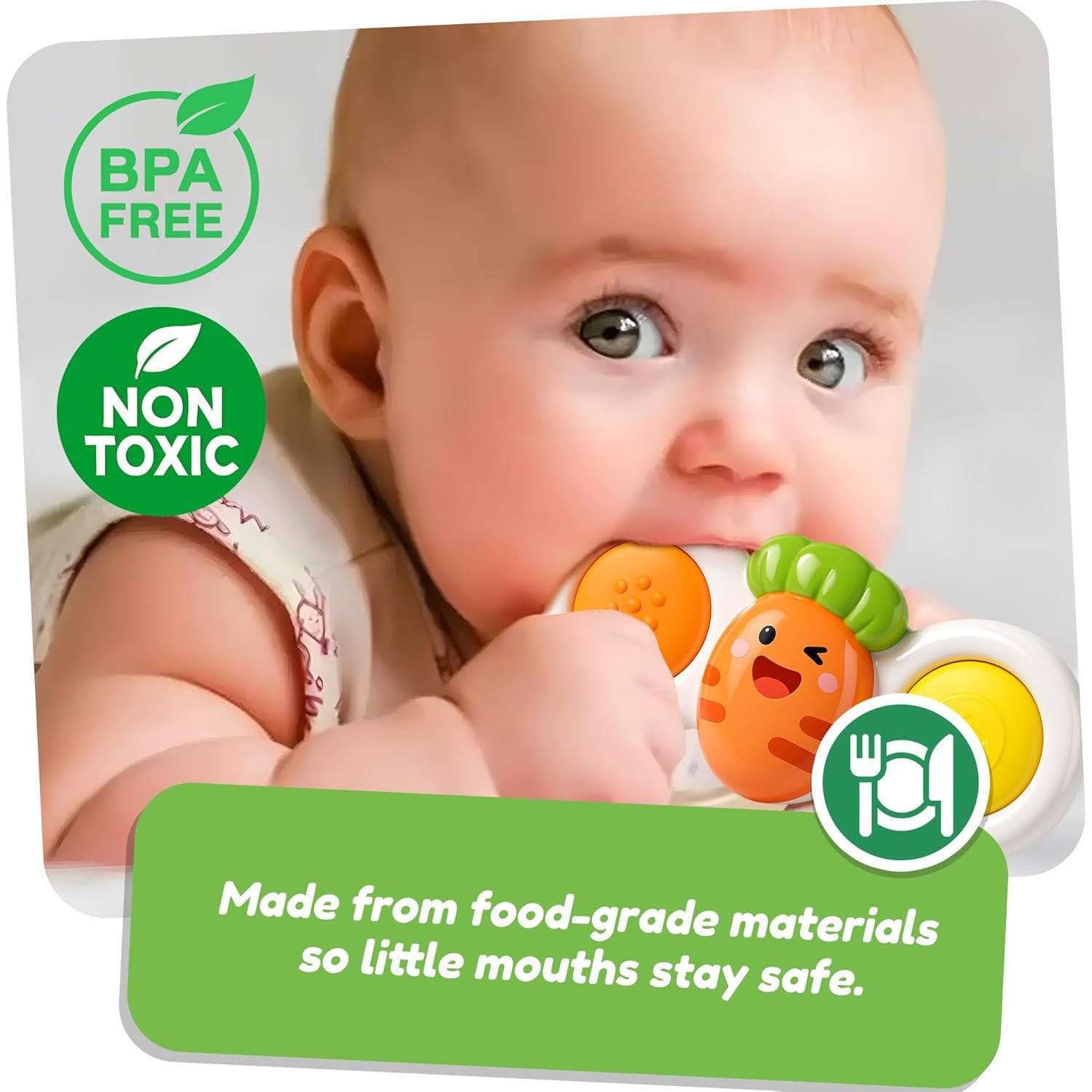 Juguetes de baño sensorial ROHSCE con ventosa giratoria 3 piezas