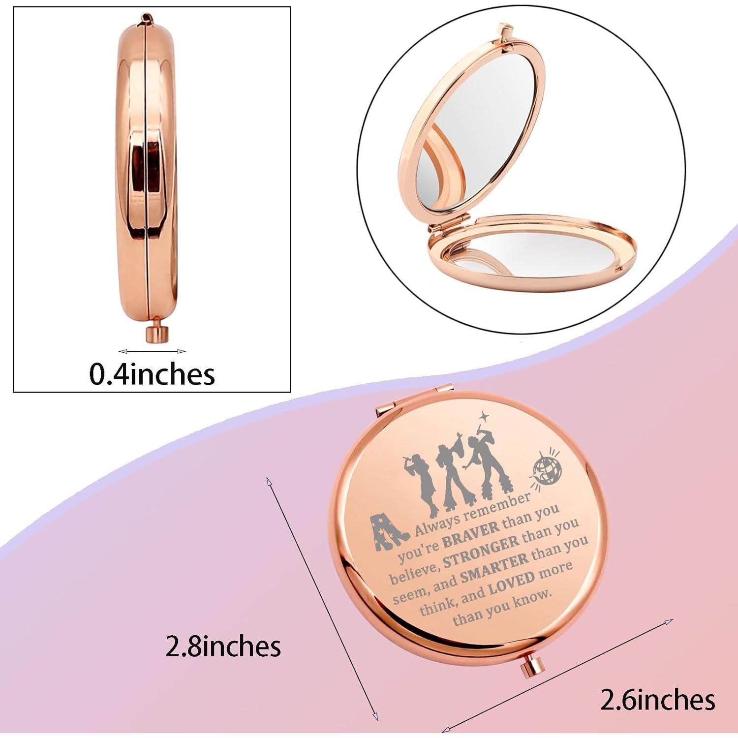 Espejo de Maquillaje Portátil WSNANG Oro Rosa Doble Cara