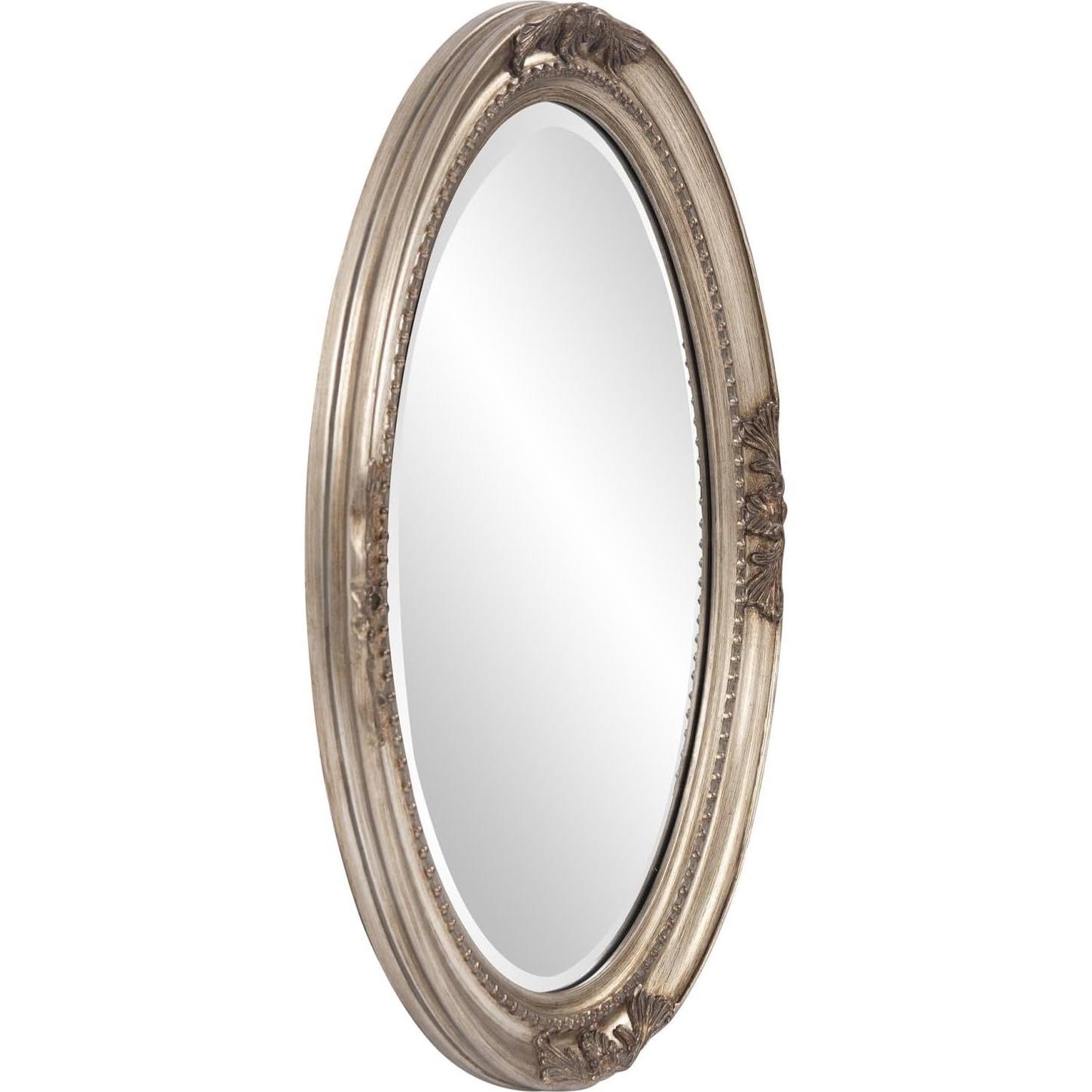 Espejo Ovalado Howard Elliott Queen Ann Plata Antigua 83.8x63.5cm