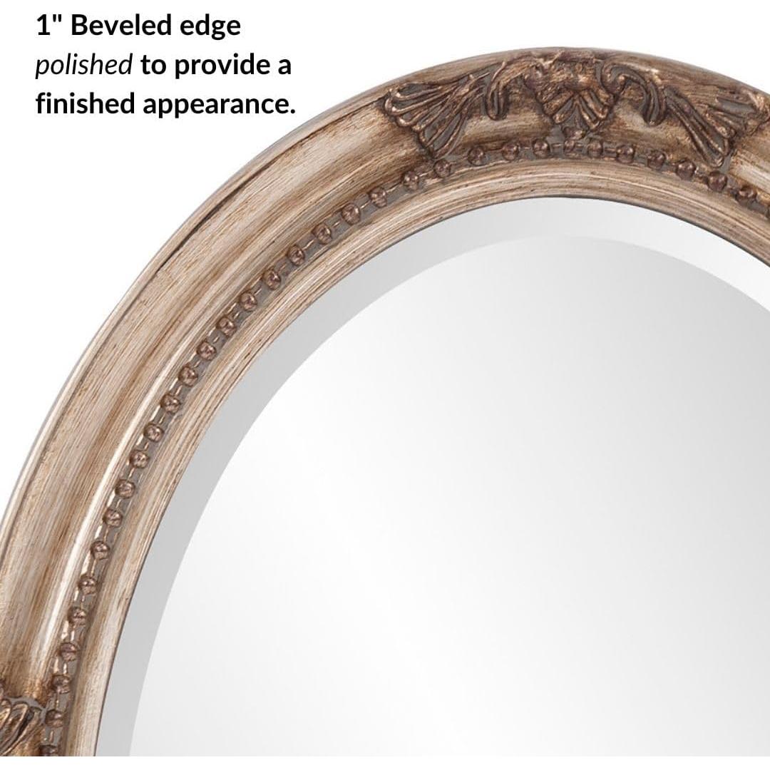 Espejo Ovalado Howard Elliott Queen Ann Plata Antigua 83.8x63.5cm