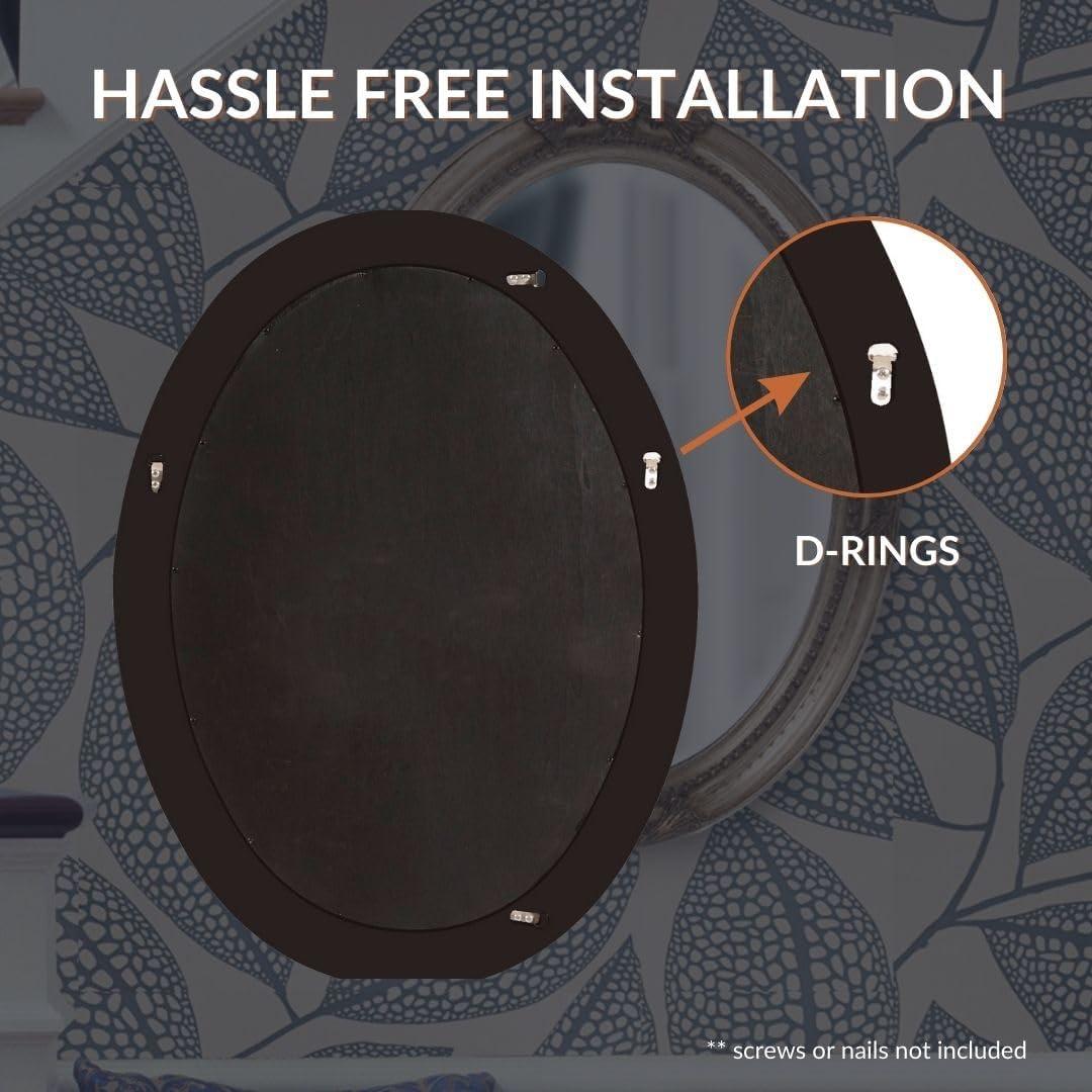 Espejo Ovalado Howard Elliott Queen Ann Plata Antigua 83.8x63.5cm