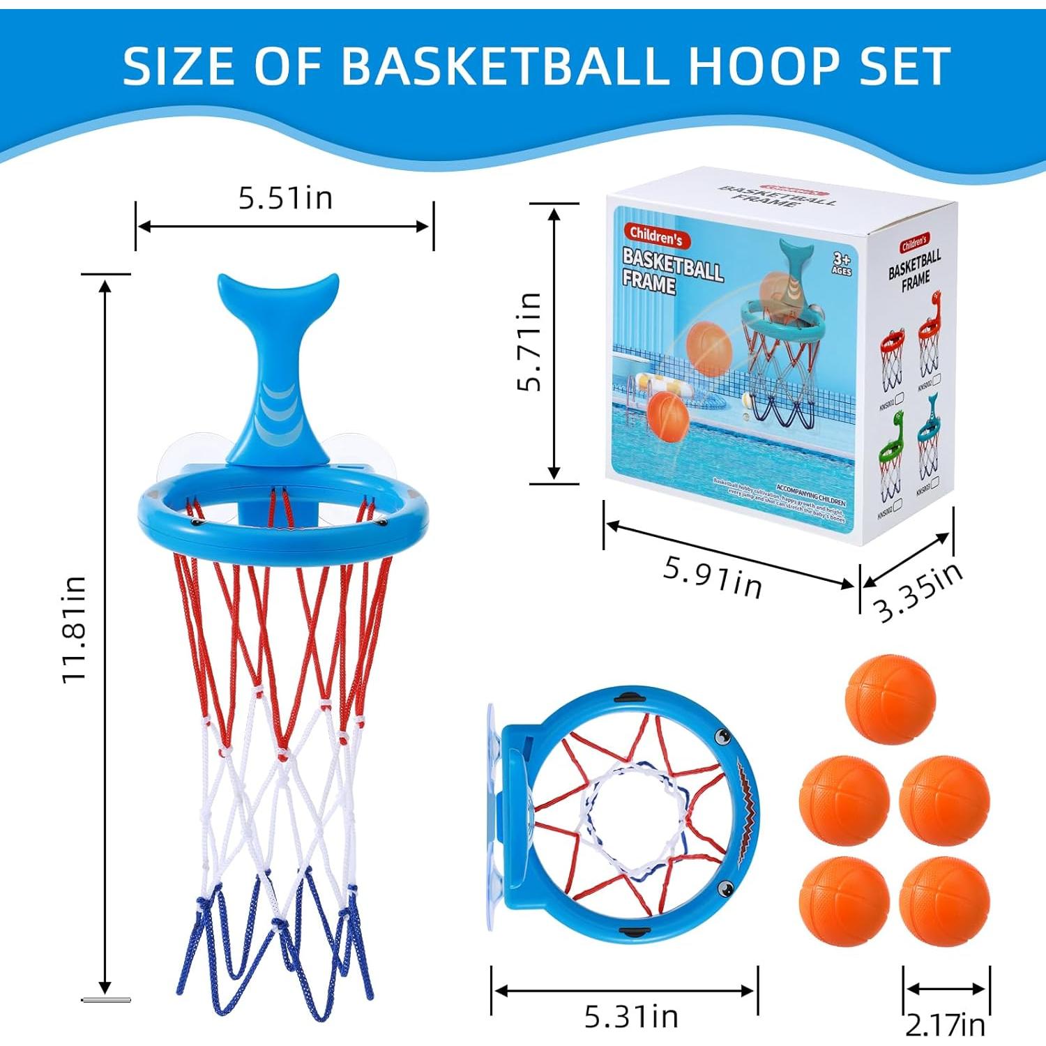 Juguete de Baño Avolend Aro de Baloncesto con 5 Pelotas