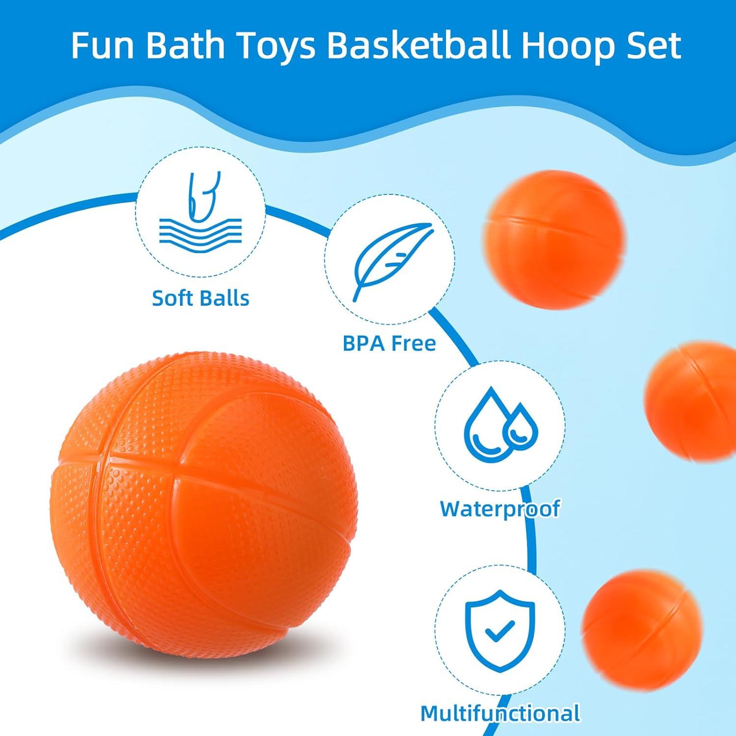 Juguete de Baño Avolend Aro de Baloncesto con 5 Pelotas