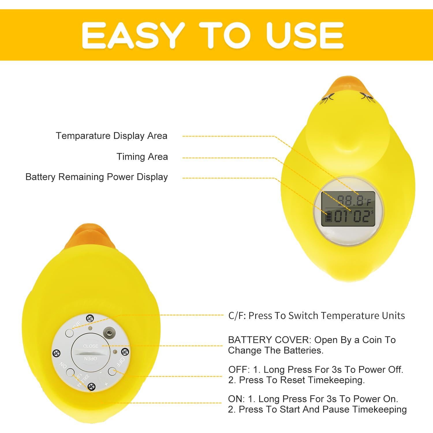 Termómetro de Baño BabyElf - Juguete Flotante Seguro para Bebés