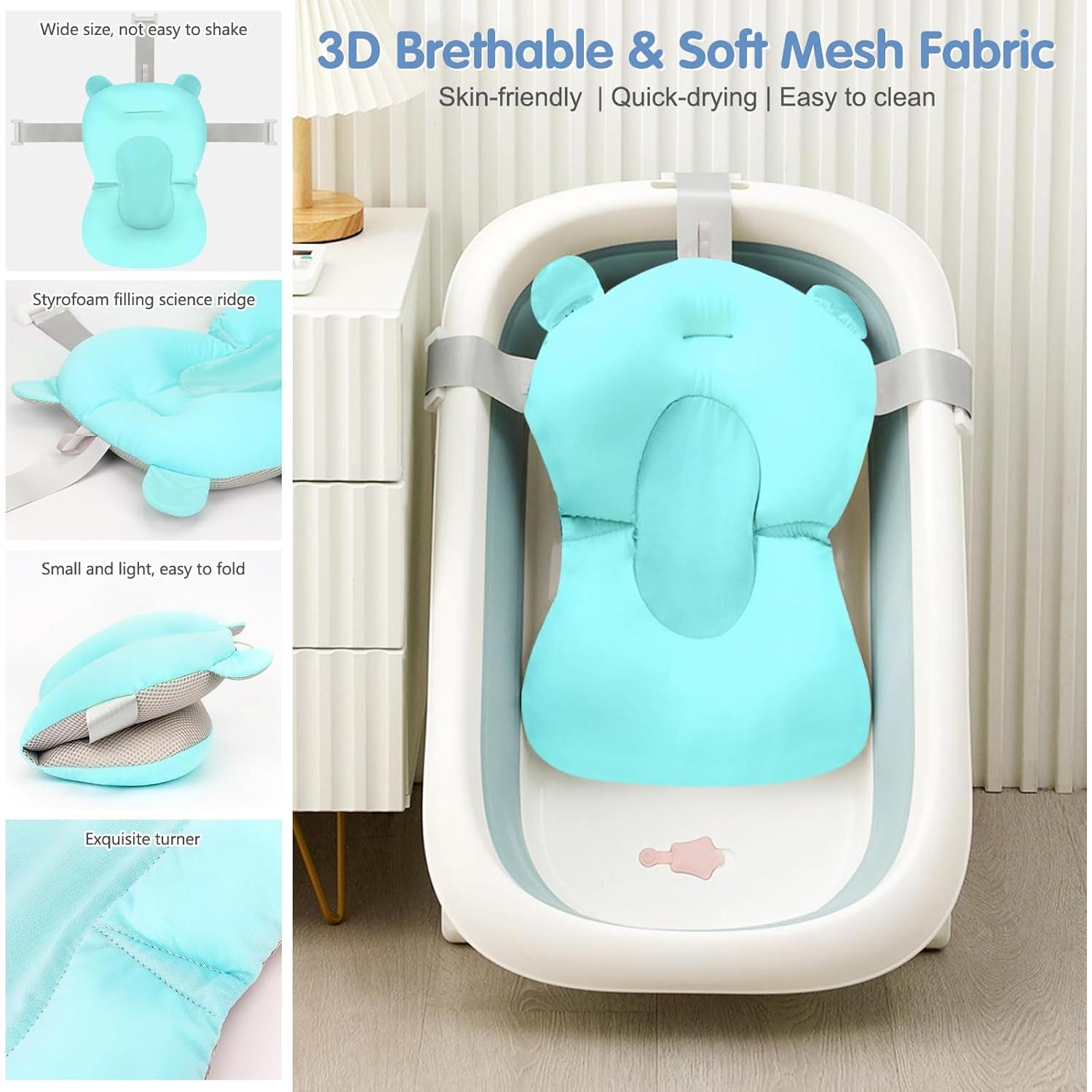Silla de Baño para Bebés Colorlife Ajustable Antideslizante Azul