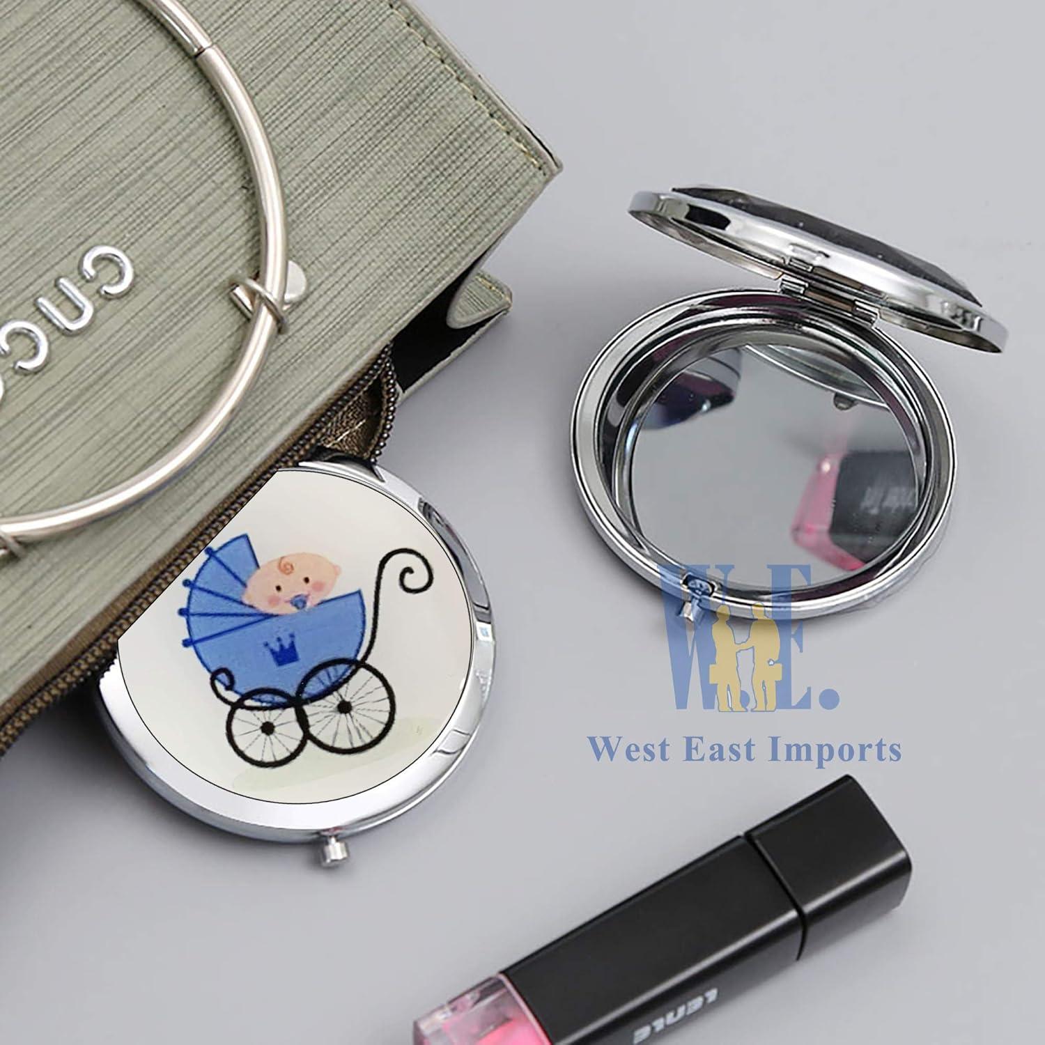 Espejos Compactos Personalizados WE 12 Pcs Baby Shower Azul