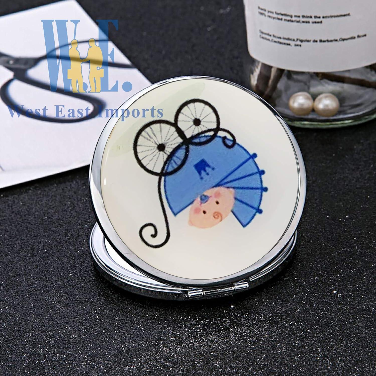 Espejos Compactos Personalizados WE 12 Pcs Baby Shower Azul