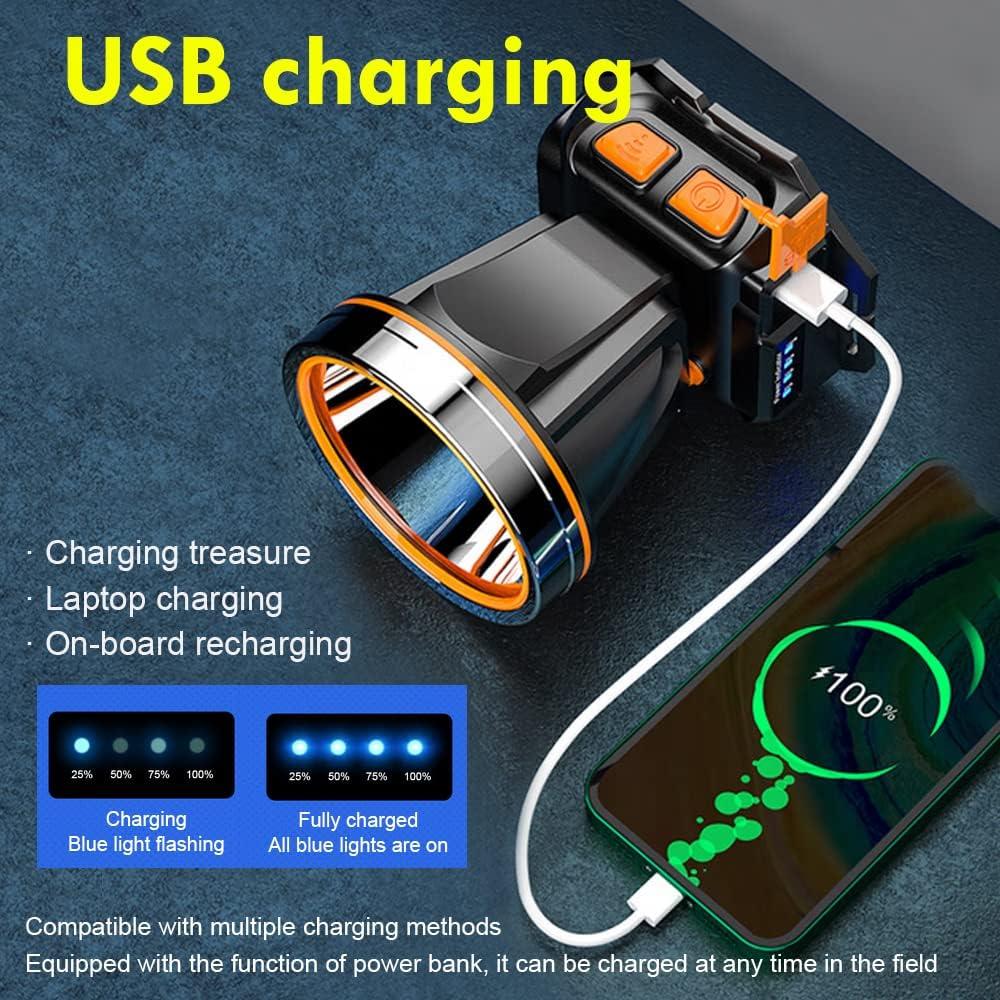 Linterna Frontal LED PINSAI T120 Recargable Impermeable 500m