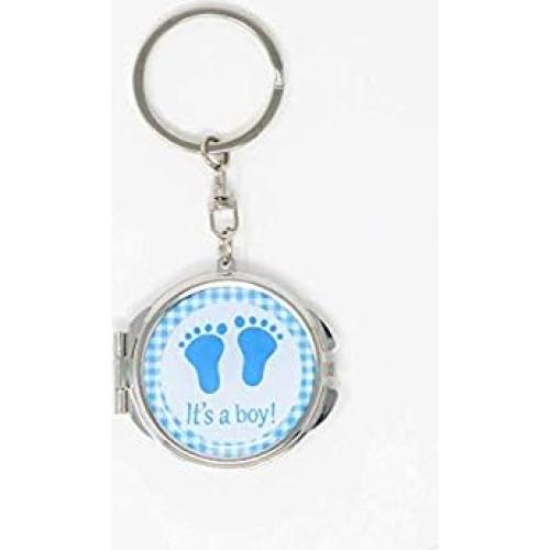 Llaveros de Espejo Compacto YRP 12 Pcs Baby Shower Azul