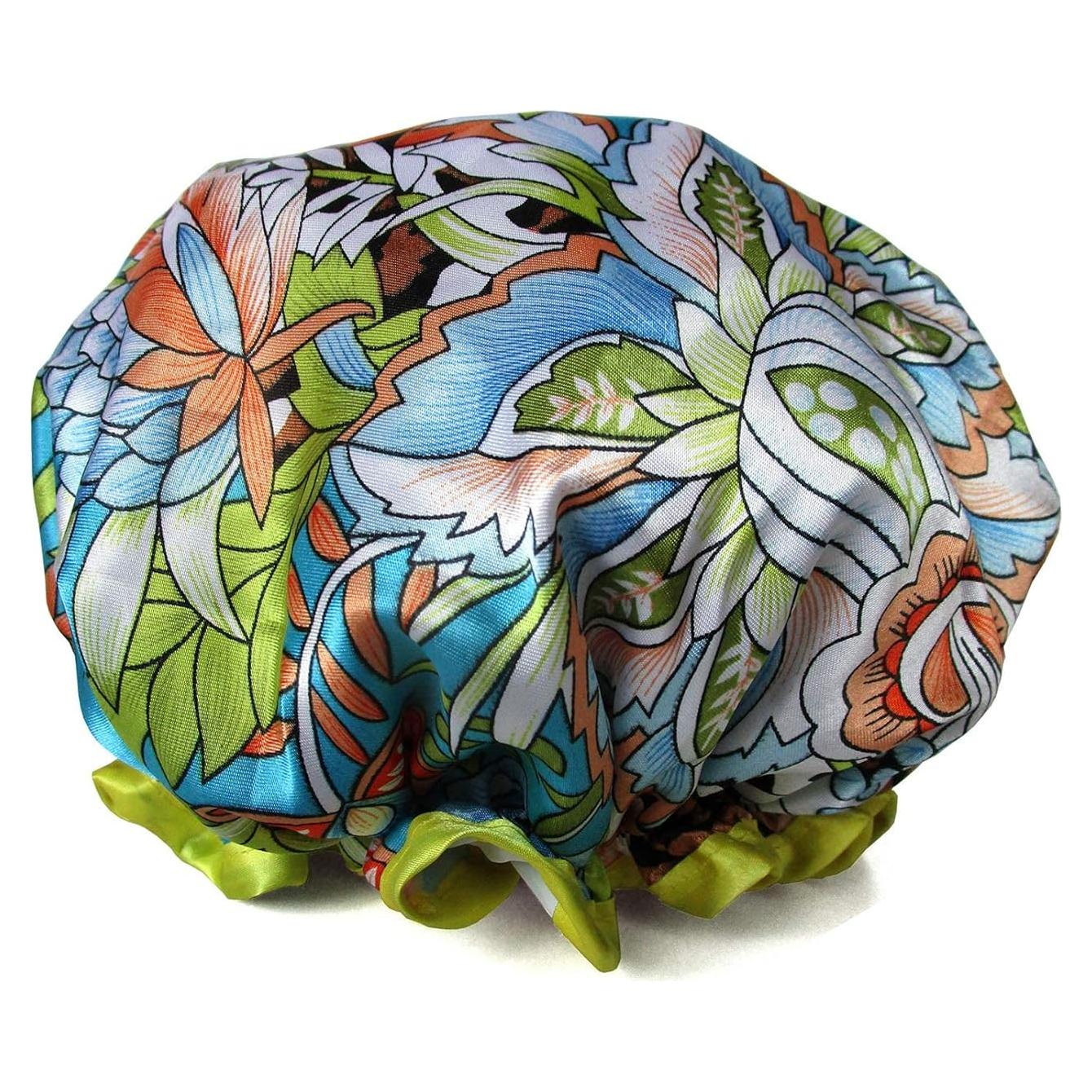 Gorro de Ducha Reutilizable Quanchen Leopardo Azul 28.4x27.9cm