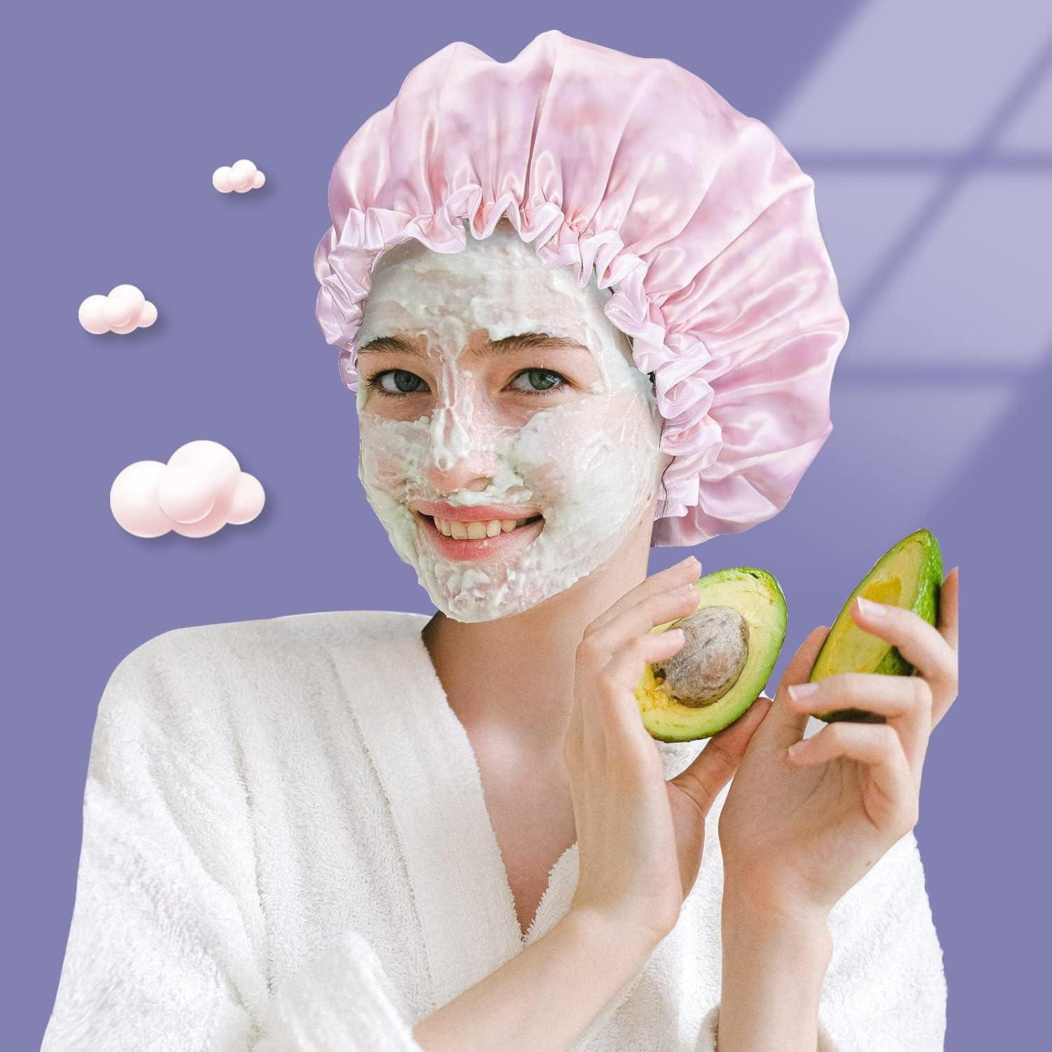 Gorro de Ducha Reutilizable Aquior Doble Capa Impermeable Rosa