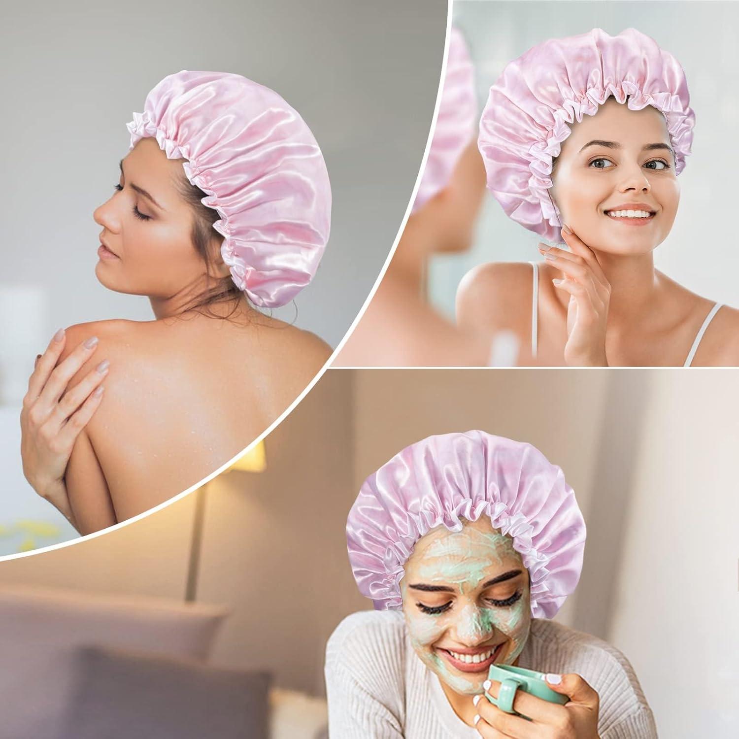 Gorro de Ducha Reutilizable Aquior Doble Capa Impermeable Rosa