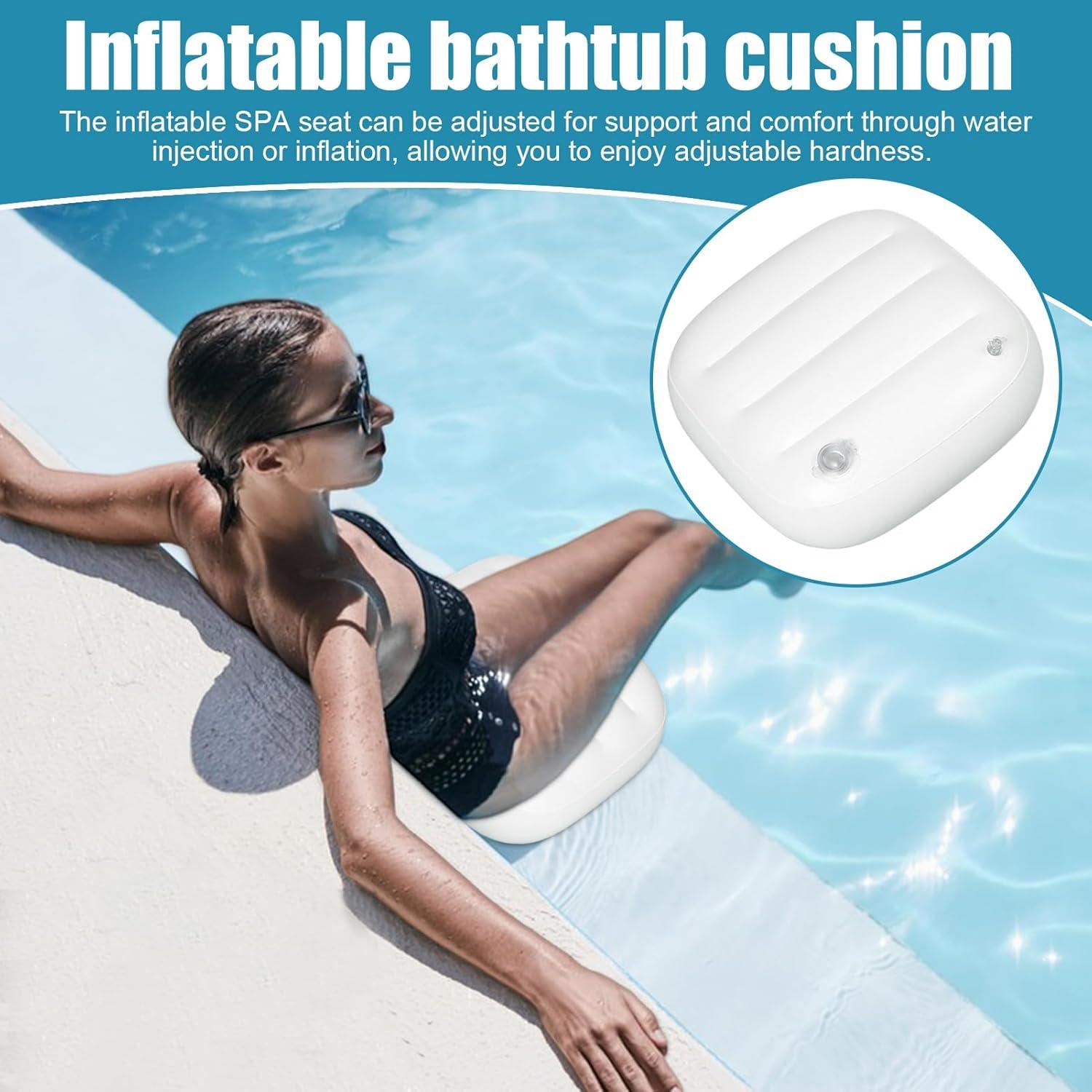 Cojín de Baño Inflable Nuytghr, Soporte Ergonómico 40x38cm