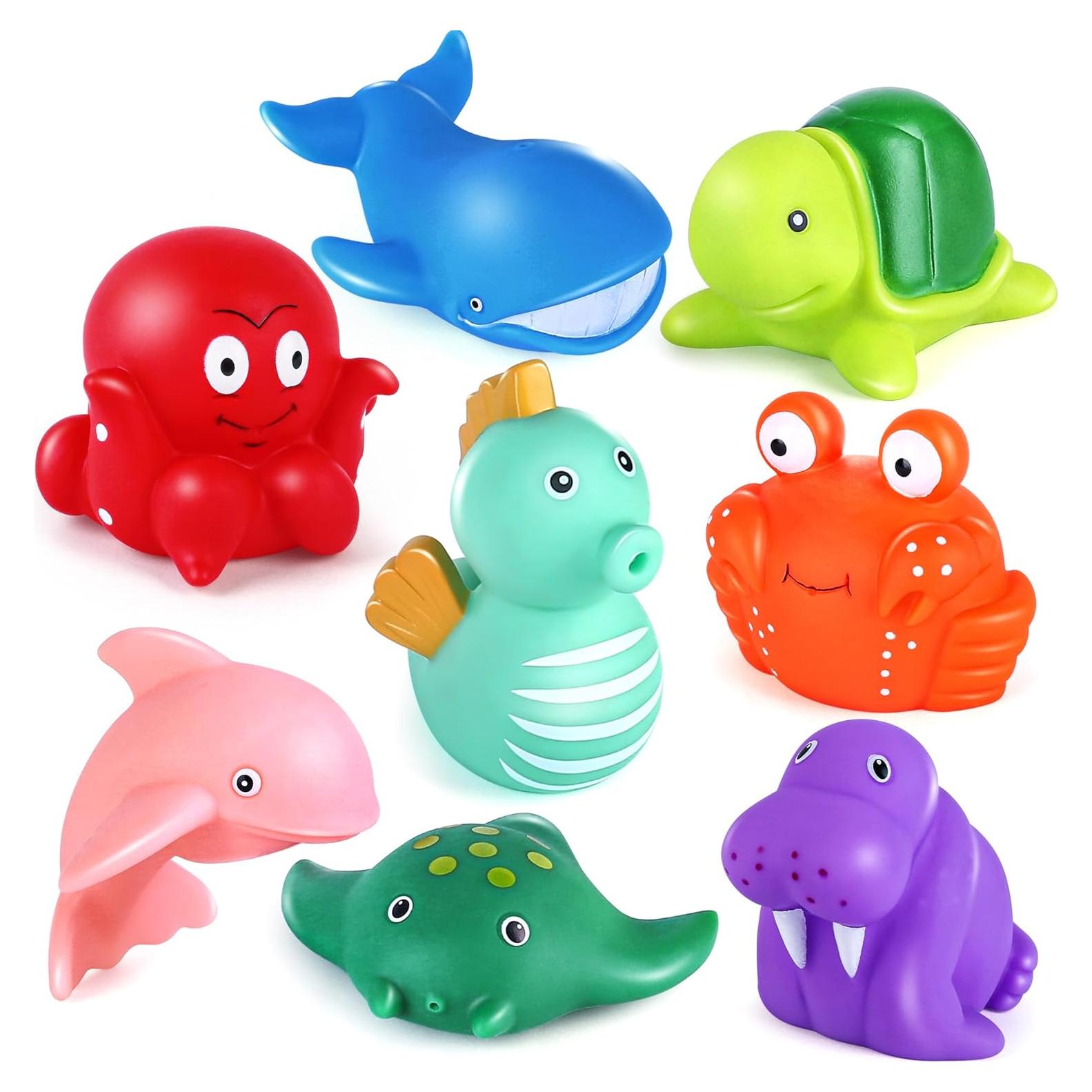 Juguetes de Baño LotFancy 8PCS Animales Marinos Sin Moho