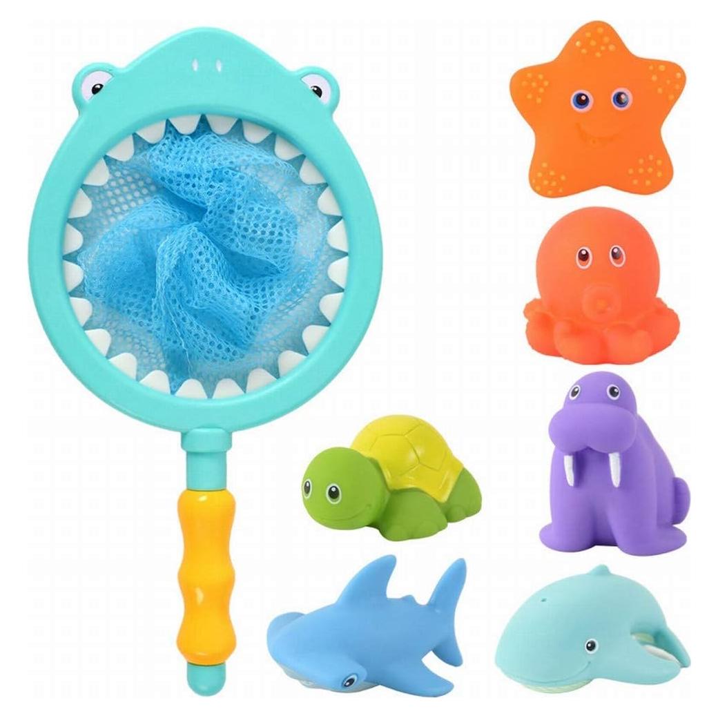 Juguete de Baño HWD con Red de Pesca y Animales Marinos