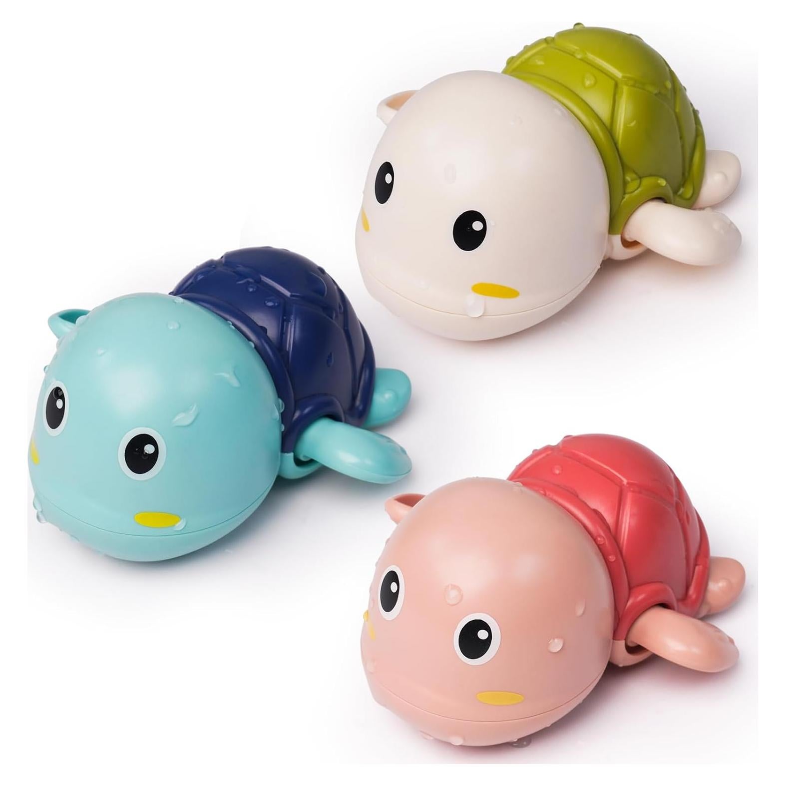 Juguetes de Baño LiKee 3 Tortugas Nadadoras para Bebés 1+ Años